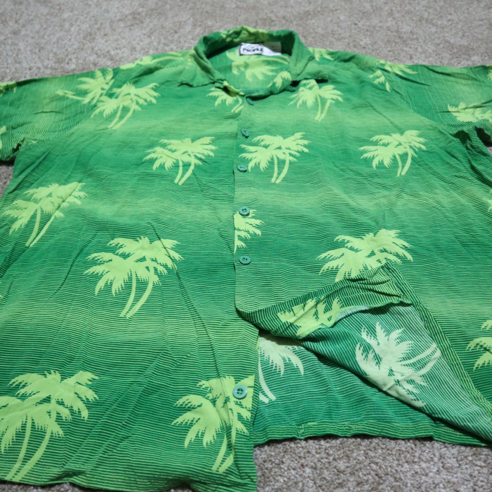 Vintage VINTAGE Profile Shirt Hawaiian Button-Up Men 2X Green Short Sleeve Button Down 80s 90s Aloha Beach Summer Comfort Casual Party/Cocktail Travel Womens? Size US XXL / EU 58 / 5 - 4 Thumbnail