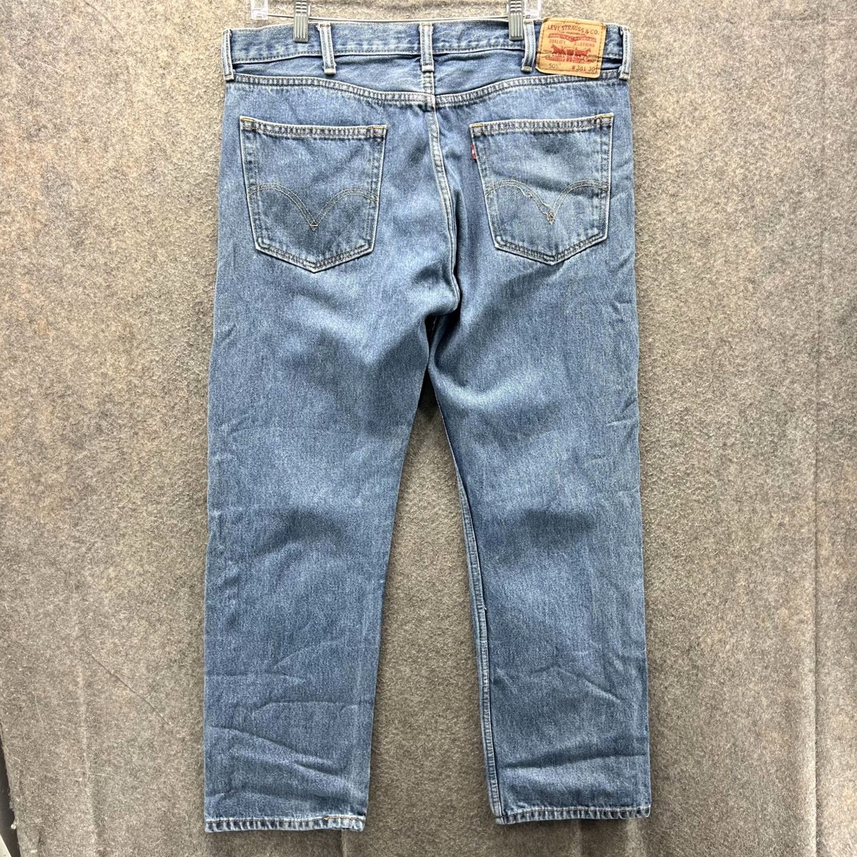 Levi's Levi's 505 Jeans Mens 38x30 Blue Straight Denim Medium Wash Casual Classic Distressed? No Size US 38 / EU 54 - 7 Thumbnail
