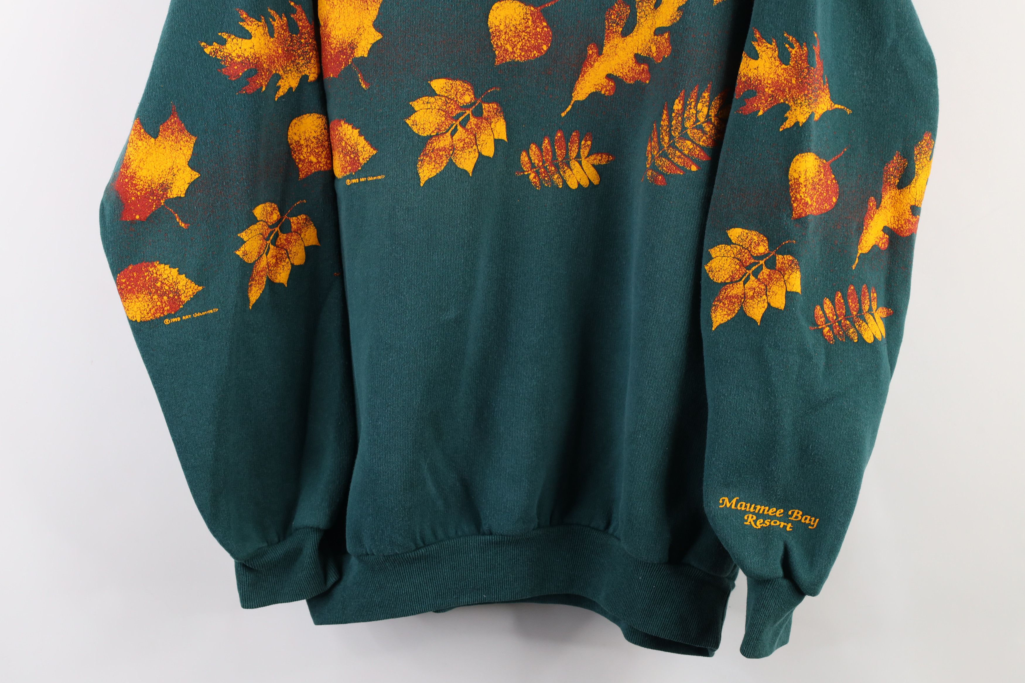 Vintage Vintage 90s Streetwear Over Print Turtleneck Sweatshirt USA Size L / US 10 / IT 46 - 3 Thumbnail