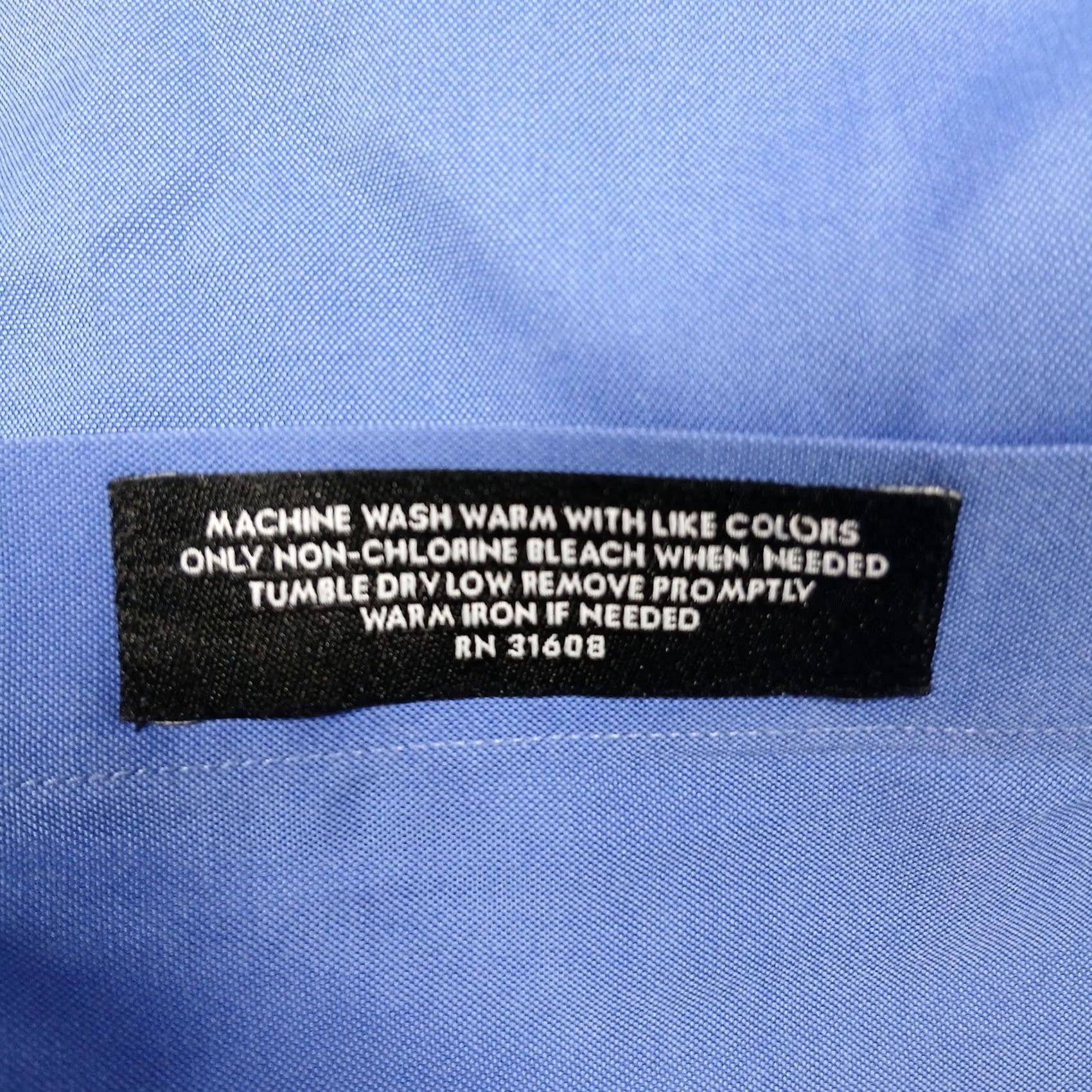 Jos. A. Bank Jos A Bank Traveler Dress Shirt Mens 18.5 35 Blue 100% Cotton Wrinkle Free Classic Fit Long Sleeve Button-Down Chest Pocket Size 48R - 5 Thumbnail