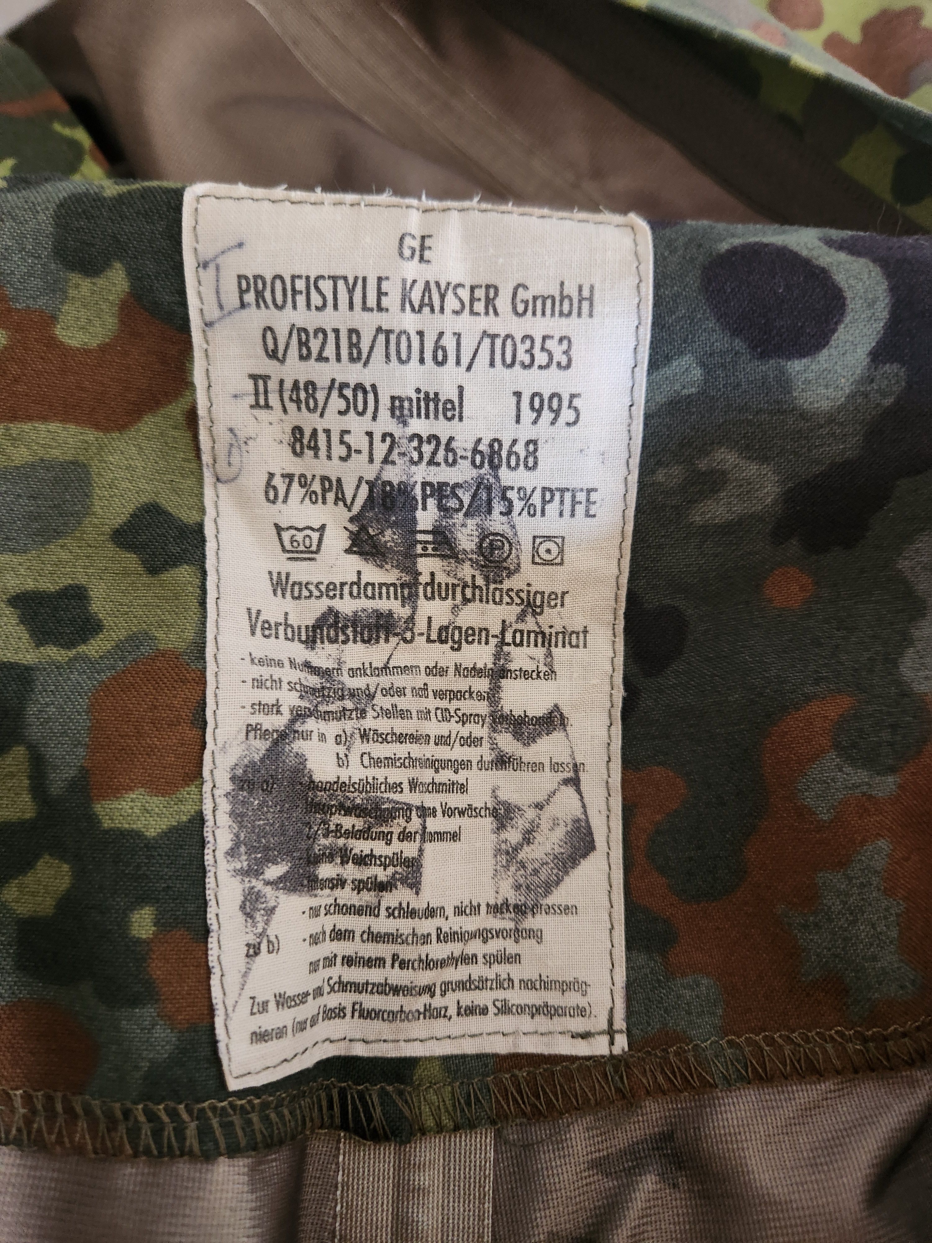 Other Vintage 90's German Army Camoflouge Wet Weather Suit Size US XXL / EU 58 / 5 - 3 Thumbnail