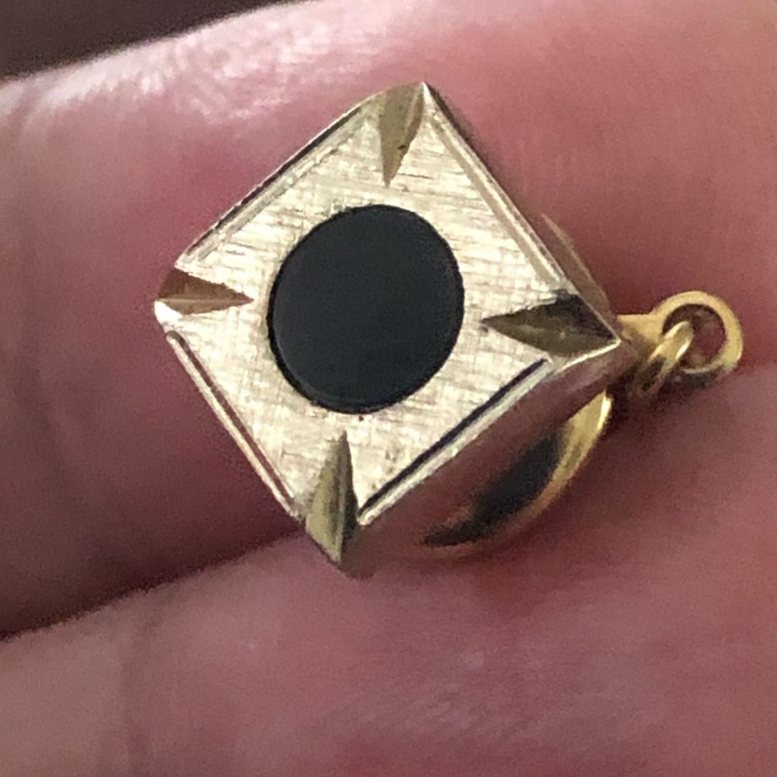 Vintage Vintage men’s black onyx tie tack tie pin with chain Size ONE SIZE - 2 Thumbnail