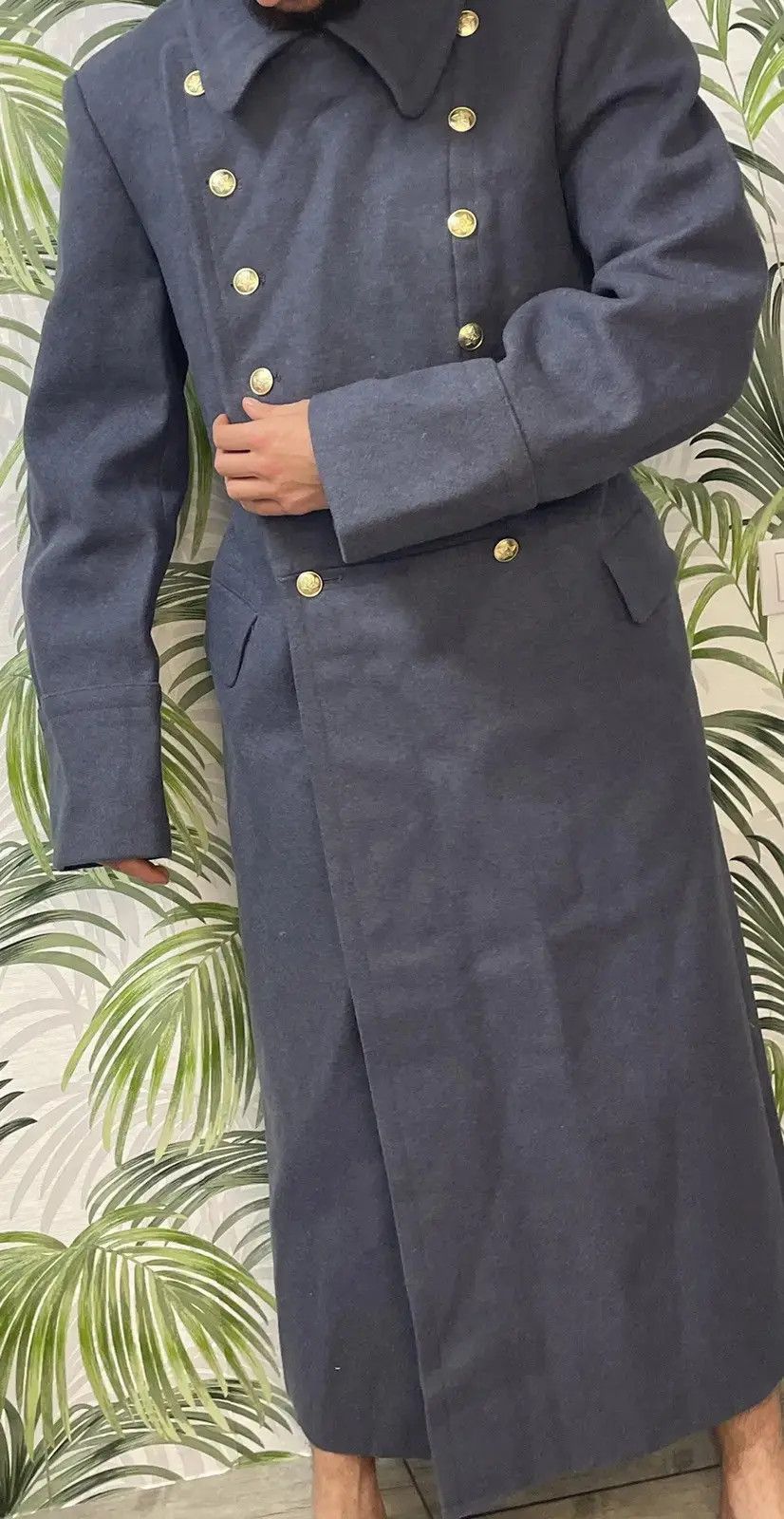 Other Vintage Military Greatcoat Wool Long Trench Gray Coat L Size US L / EU 52-54 / 3 - 2 Thumbnail