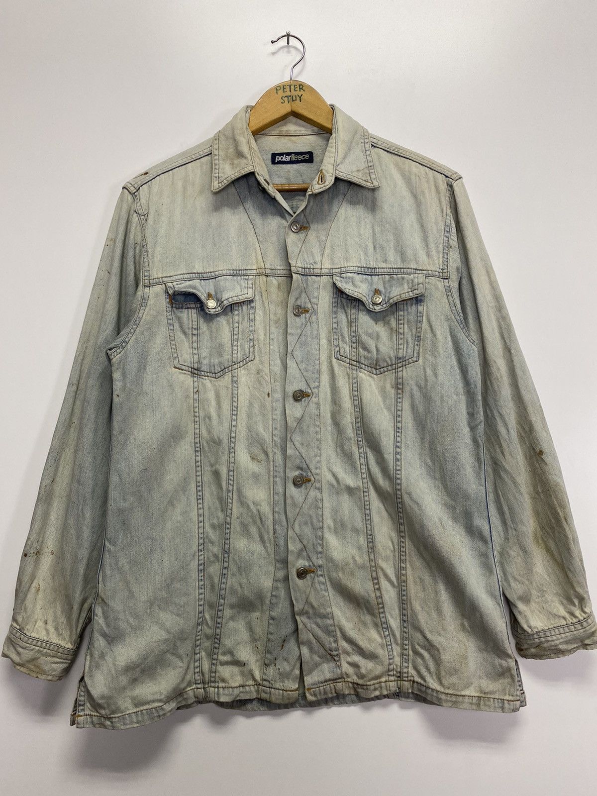 Vintage Polar fleece Denim Jacket Size US M / EU 48-50 / 2 - 2 Thumbnail