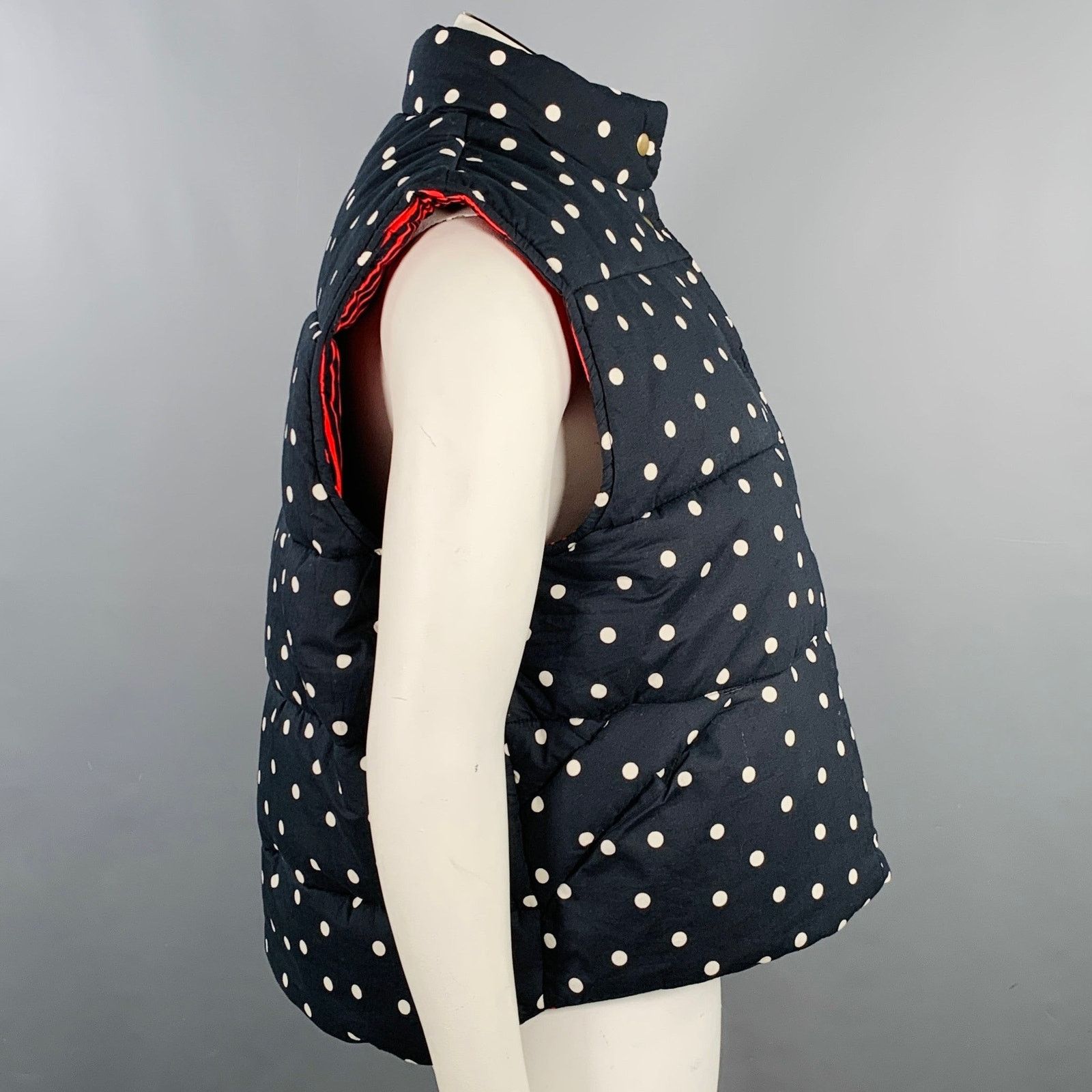 Clare V. Black White Polka Dot Cotton Sleeveless Reversible Vest Size ONE SIZE - 3 Thumbnail