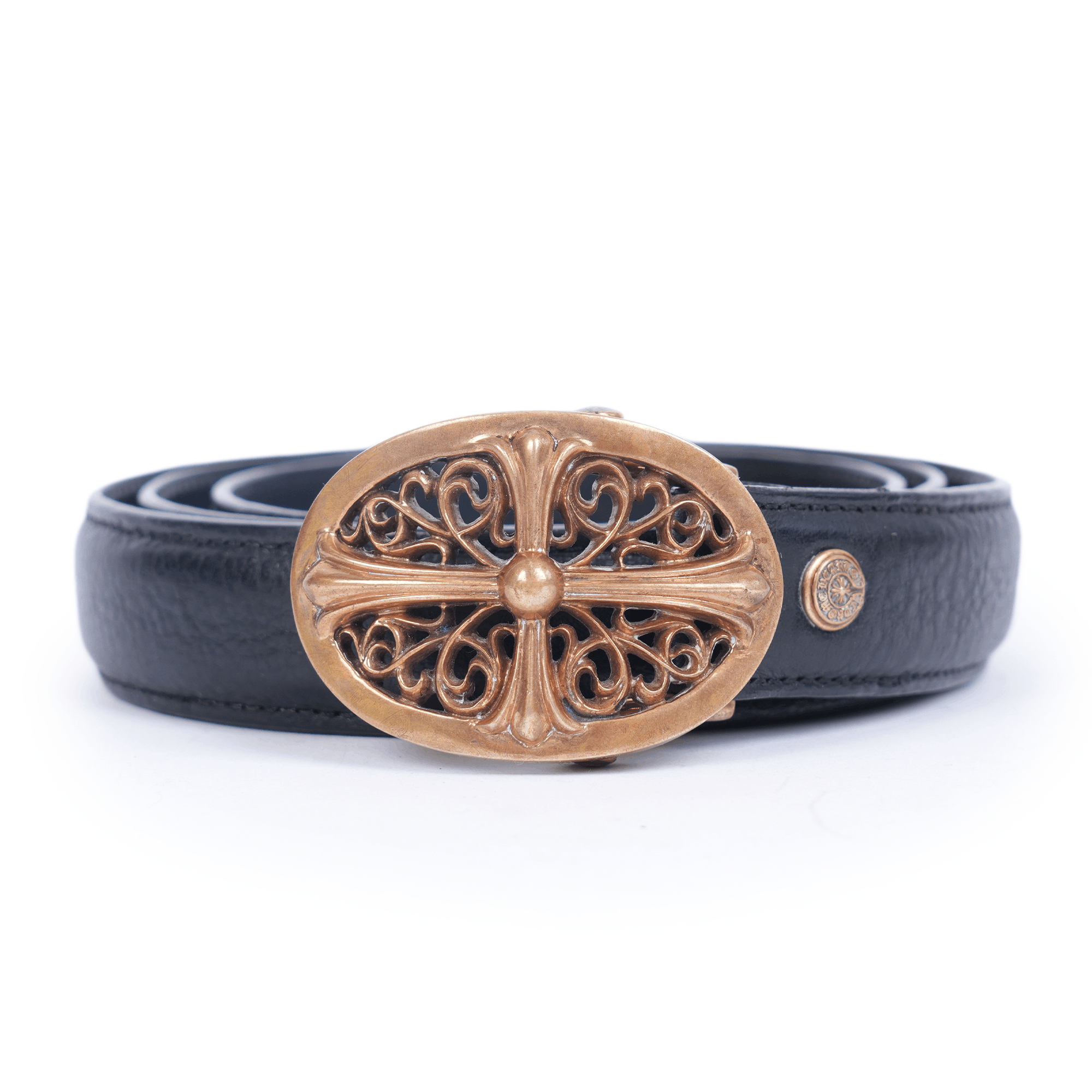 Chrome Hearts CHROME HEARTS BRONZE 1 INCH OVAL WITH 1 INCH BLACK STRAP Size 34 - 1 Thumbnail