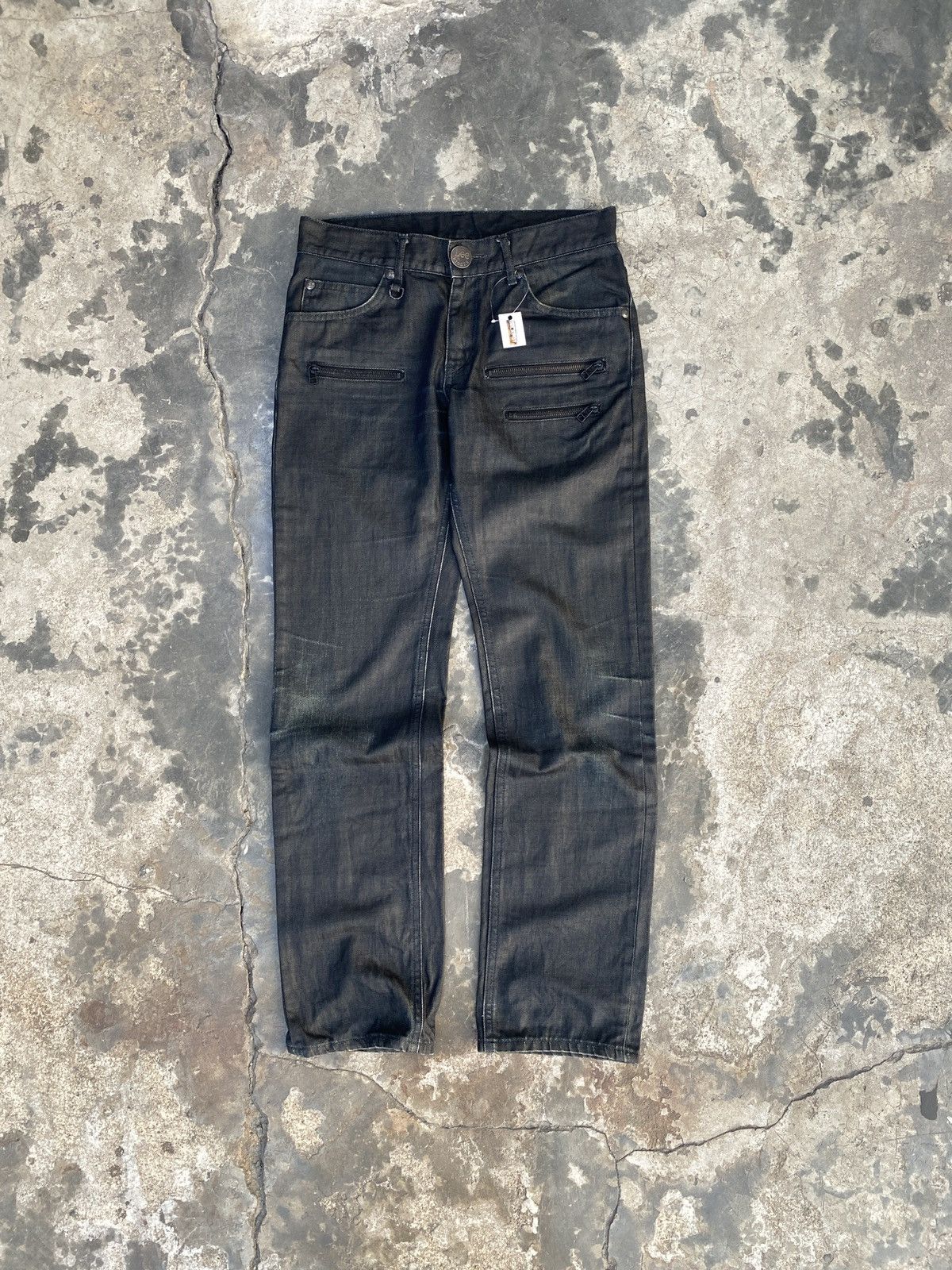 Lee Vintage Lee Rider Zipper Buckle Black Sun Faded Denim Size US 30 / EU 46 - 2 Thumbnail