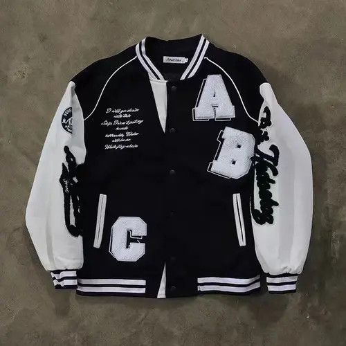 VIBE Vintage Street Letter Embroidery Loose Casual Jacket Coat Size US M / EU 48-50 / 2 - 3 Thumbnail