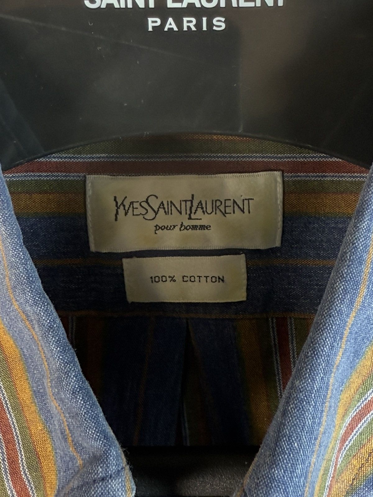Yves Saint Laurent YSL Shirt Cotton Logo Soft Size US L / EU 52-54 / 3 - 6 Thumbnail