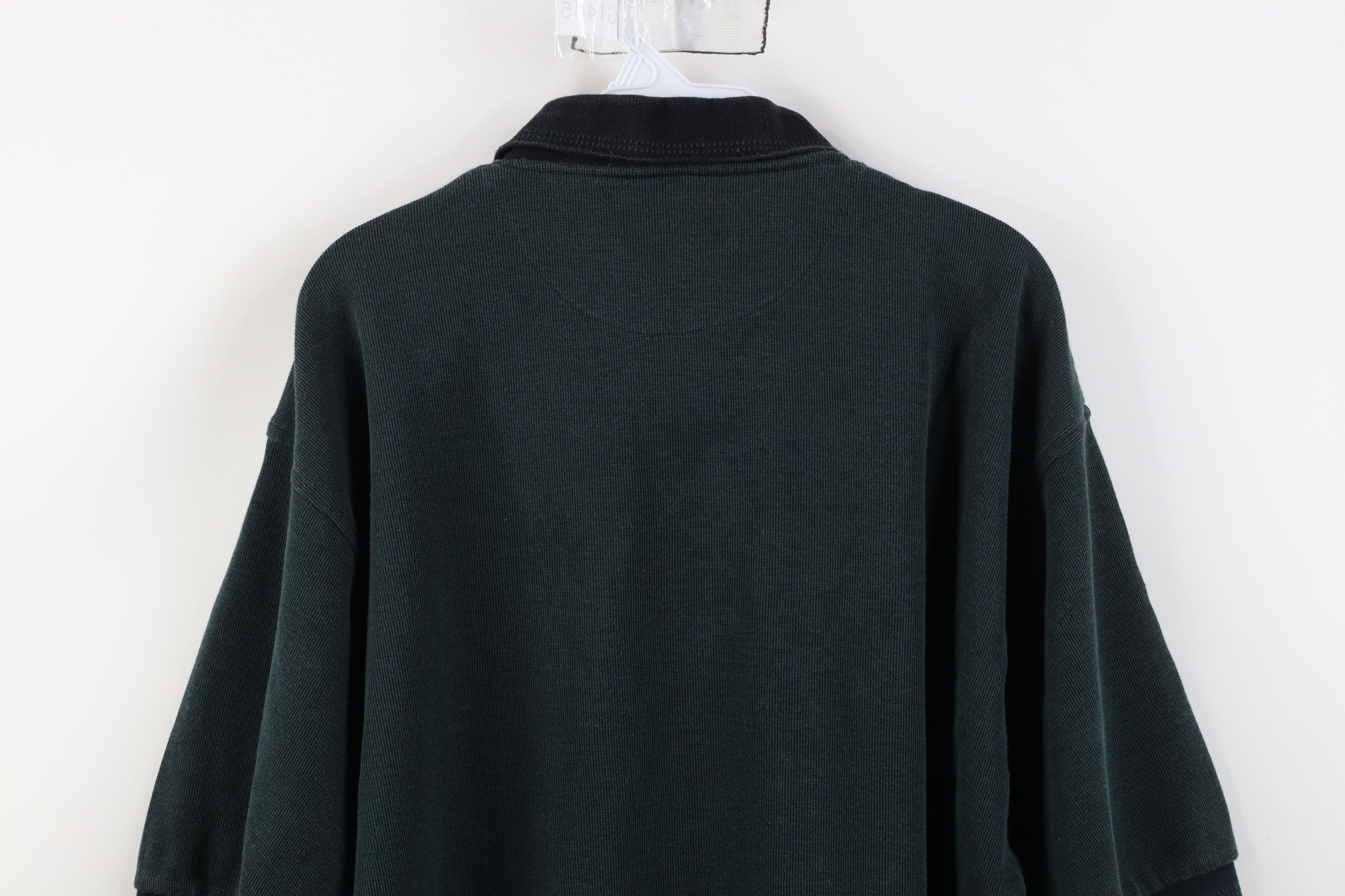 Vintage Vintage 90s Streetwear Ribbed Knit Collared Golf Polo Green Size US XXL / EU 58 / 5 - 11 Thumbnail