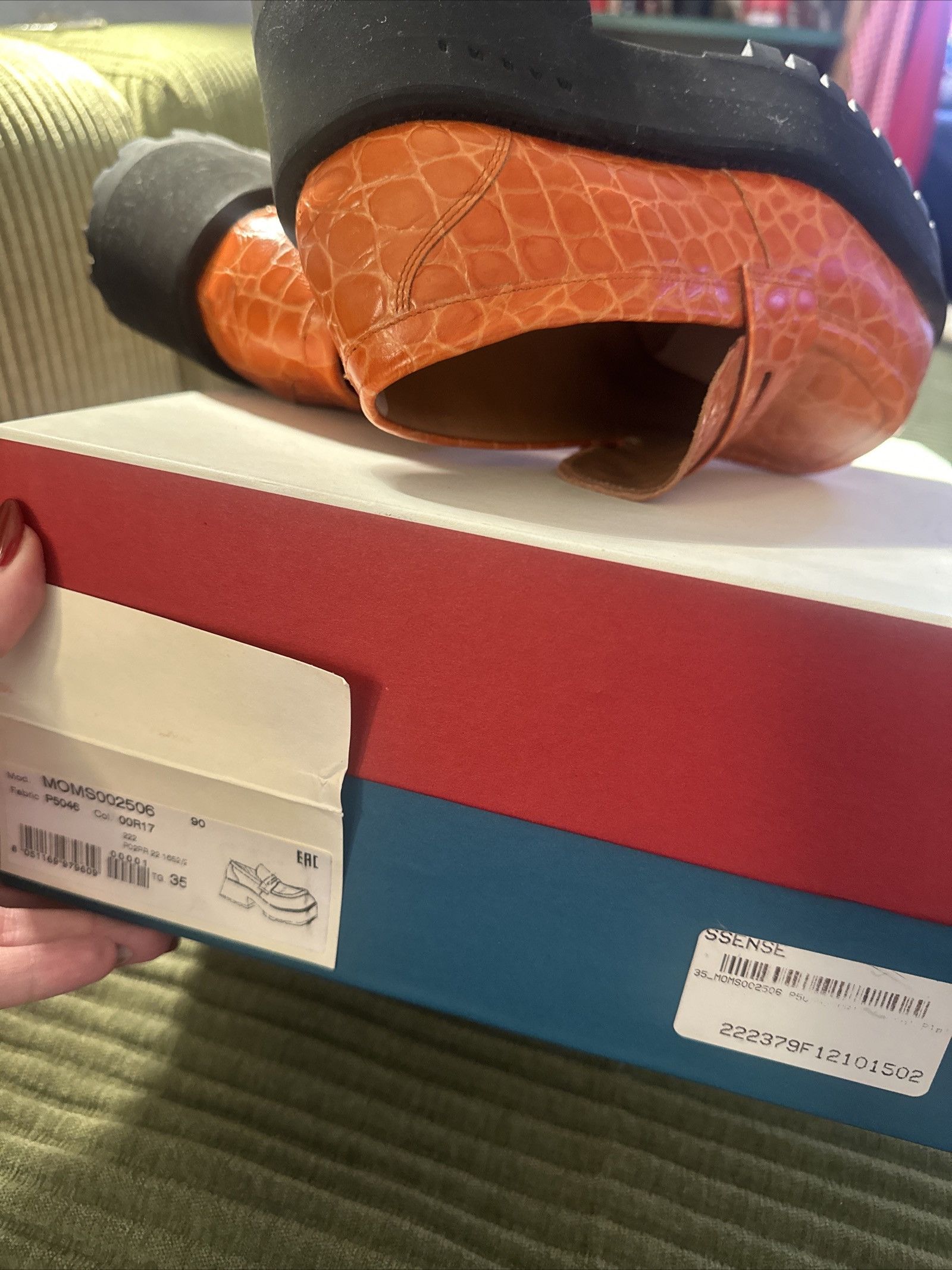 Marni Chunky orange croc loafers 35 US 5 worn once Size US 5 / IT 35 - 2 Thumbnail