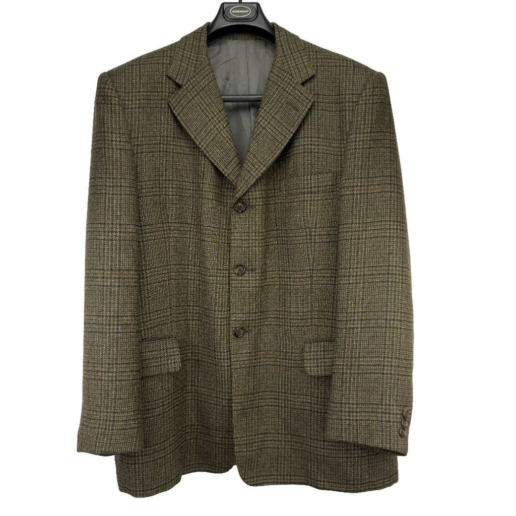 Vintage VINTAGE Tweed Single Breasted Plaid Brown Blazer Size L / XL Size 38L - 1 Thumbnail