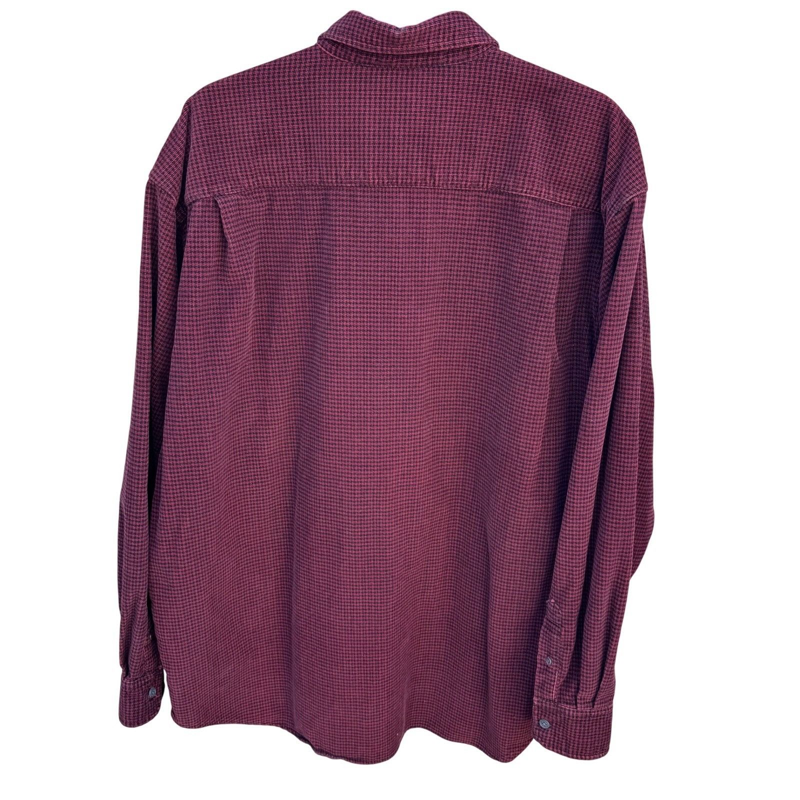 Eddie Bauer Eddie Bauer Mens Burgundy Houndstooth Corduroy Button Up Shi Size US L / EU 52-54 / 3 - 4 Thumbnail