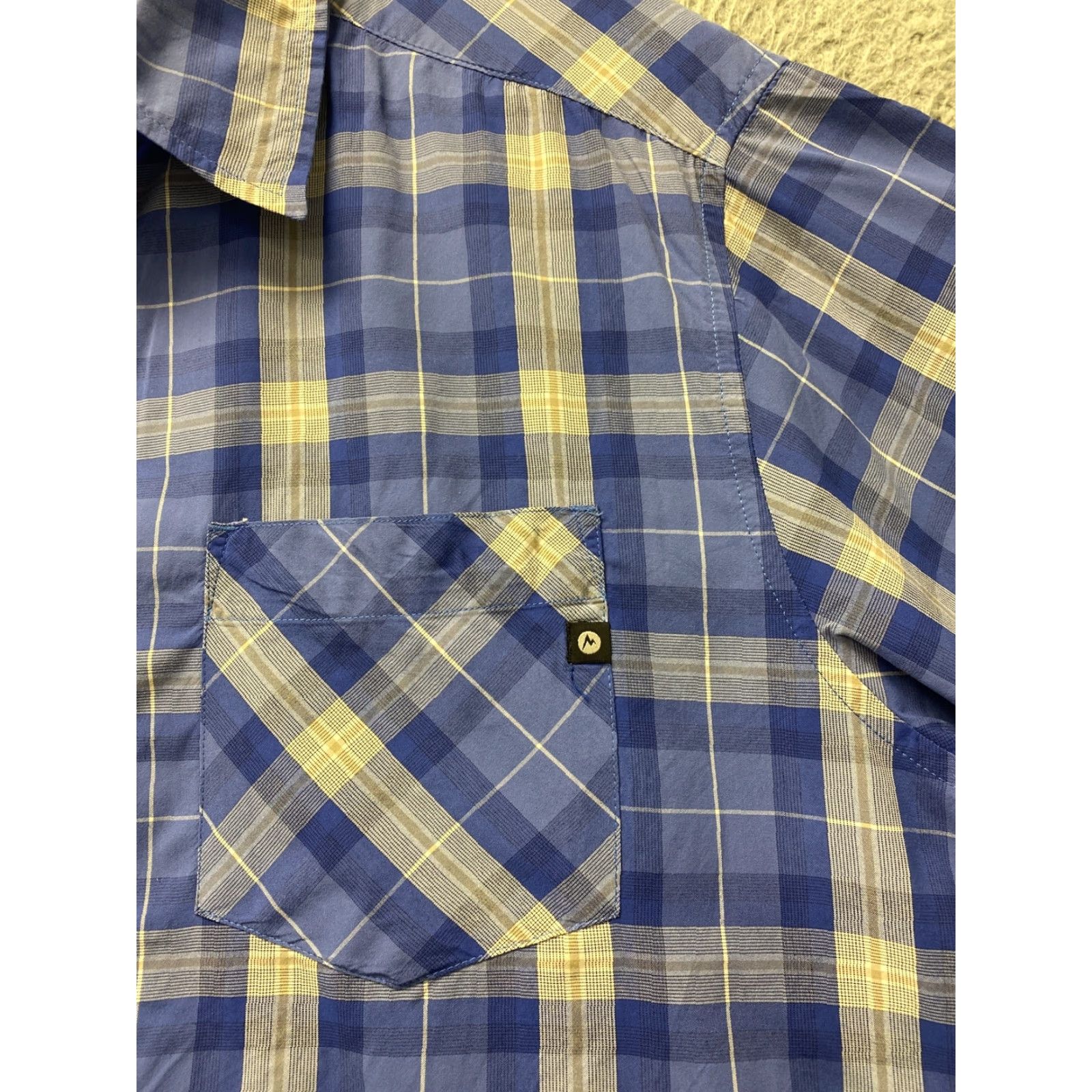 Marmot Marmot Button Shirt Large Short Sleeve Travex Blue Hiking Outdoor 108-10 / Button-Up Short Sleeve Travex Blue Marmot Outdoor Shirt 108-10 Size US L / EU 52-54 / 3 - 2 Thumbnail