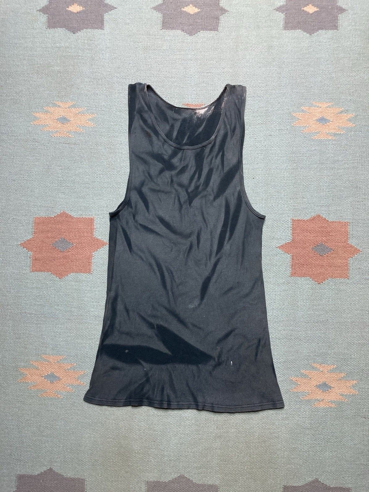 Vintage Fruit loom ribbed tank top beater shirt faded cotton XL Size US XL / EU 56 / 4 - 1 Thumbnail