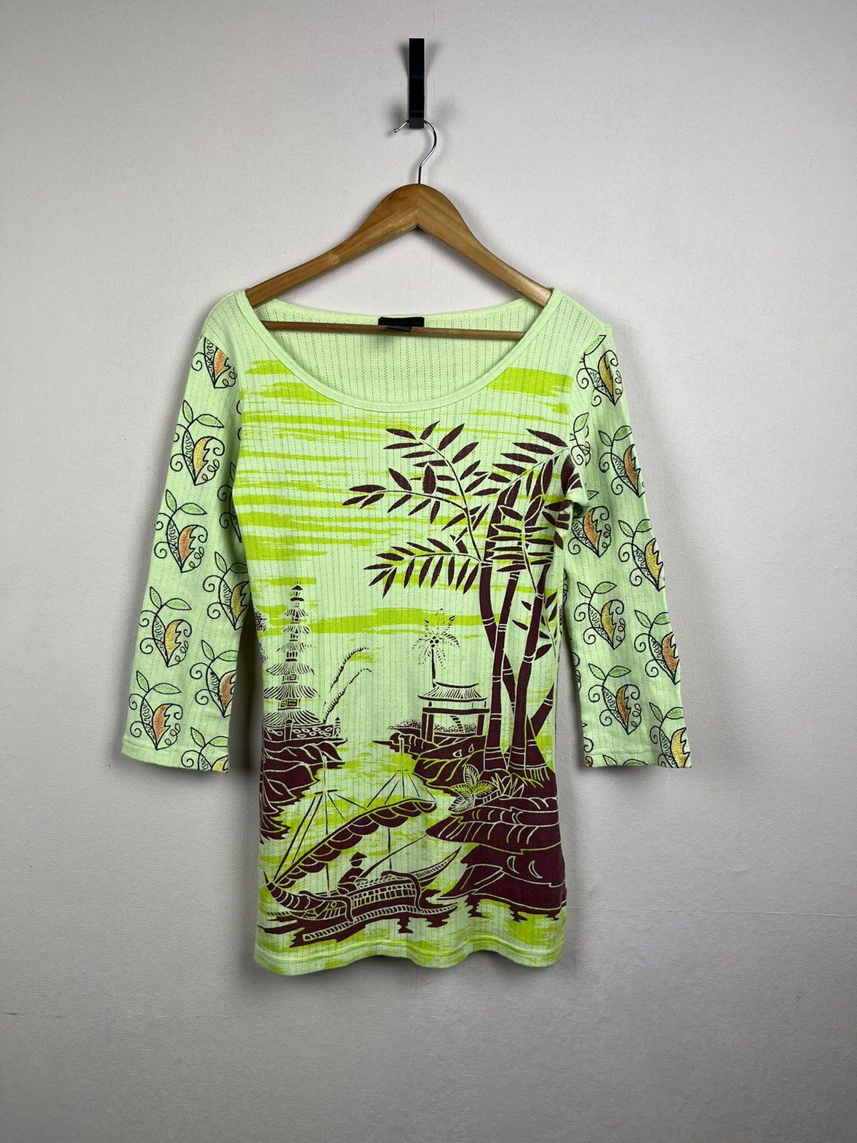Custo Barcelona Vintage Y2K Custo Barcelona art green cotton t-shirt tee Size L / US 10 / IT 46 - 1 Thumbnail