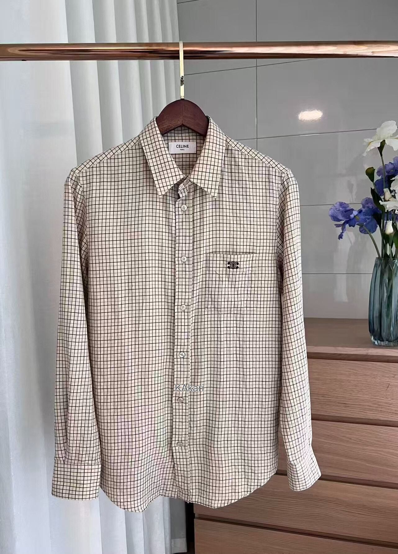 Celine Celine Men's Plaid Shirt Size 37 Size US M / EU 48-50 / 2 - 1 Thumbnail