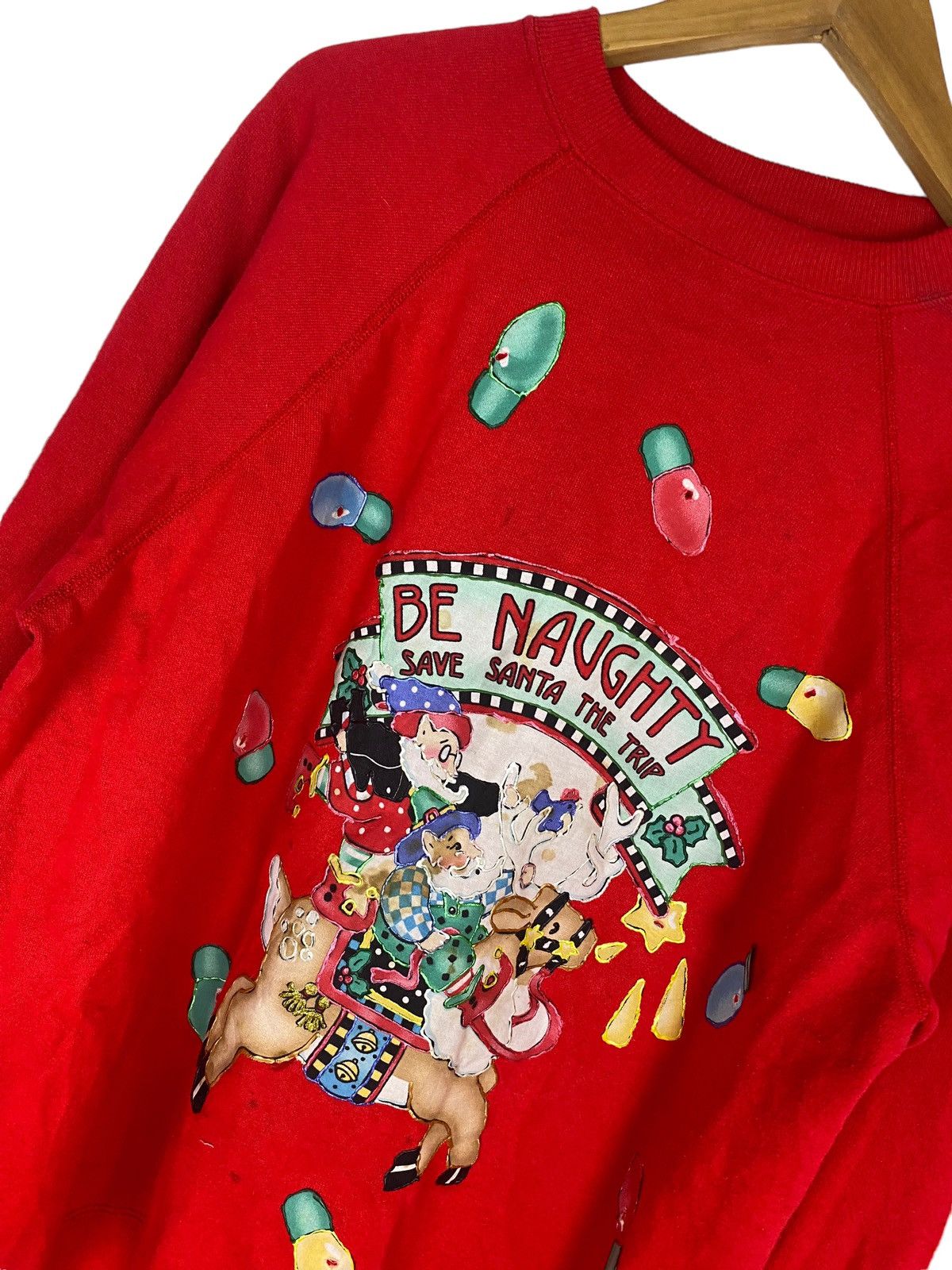 Vintage Vintage Be Naughty Save Santa The Trip Sweatshirt Size US XL / EU 56 / 4 - 3 Thumbnail