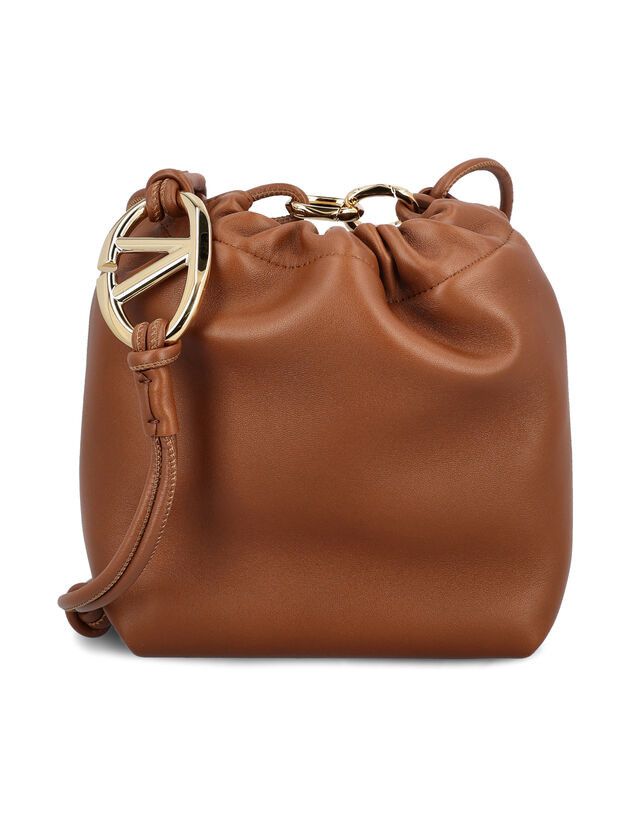 Valentino o1s22i1n0924 Size: OS / Pouf Mini Vlogo Bucket Bag in Brown Size ONE SIZE - 1 Thumbnail