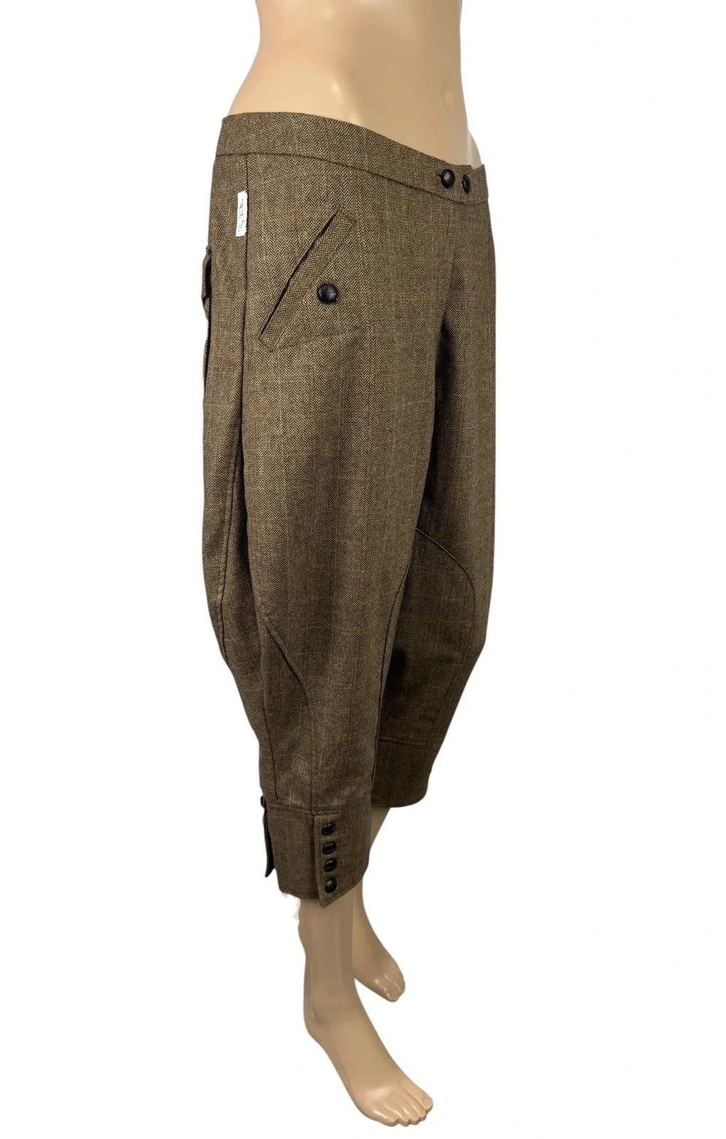Other Basic By Timo Wool Herringbone Tweed Crop Pants size M Size 32" / US 10 / IT 46 - 3 Thumbnail