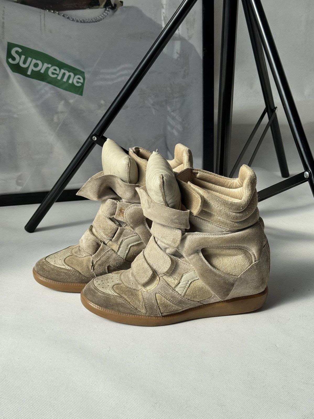 Isabel Marant Authentic Isabel Marant Etoile Bekett sneakers Suede Wedge Size US 7 / IT 37 - 24 Thumbnail
