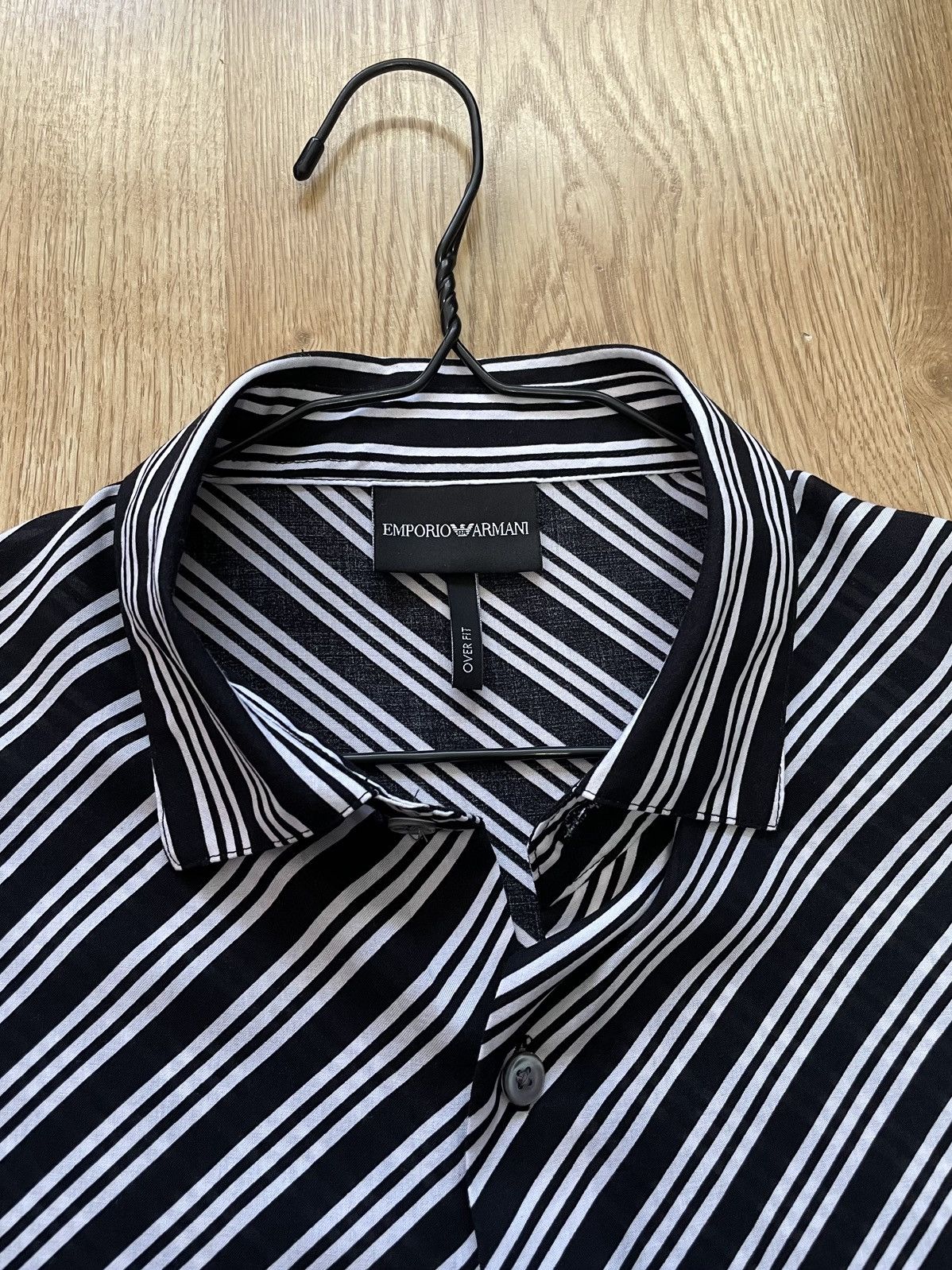 Emporio Armani Emporio Armani Striped Short Sleeve Shirt M/L Over Fit Size US M / EU 48-50 / 2 - 6 Thumbnail