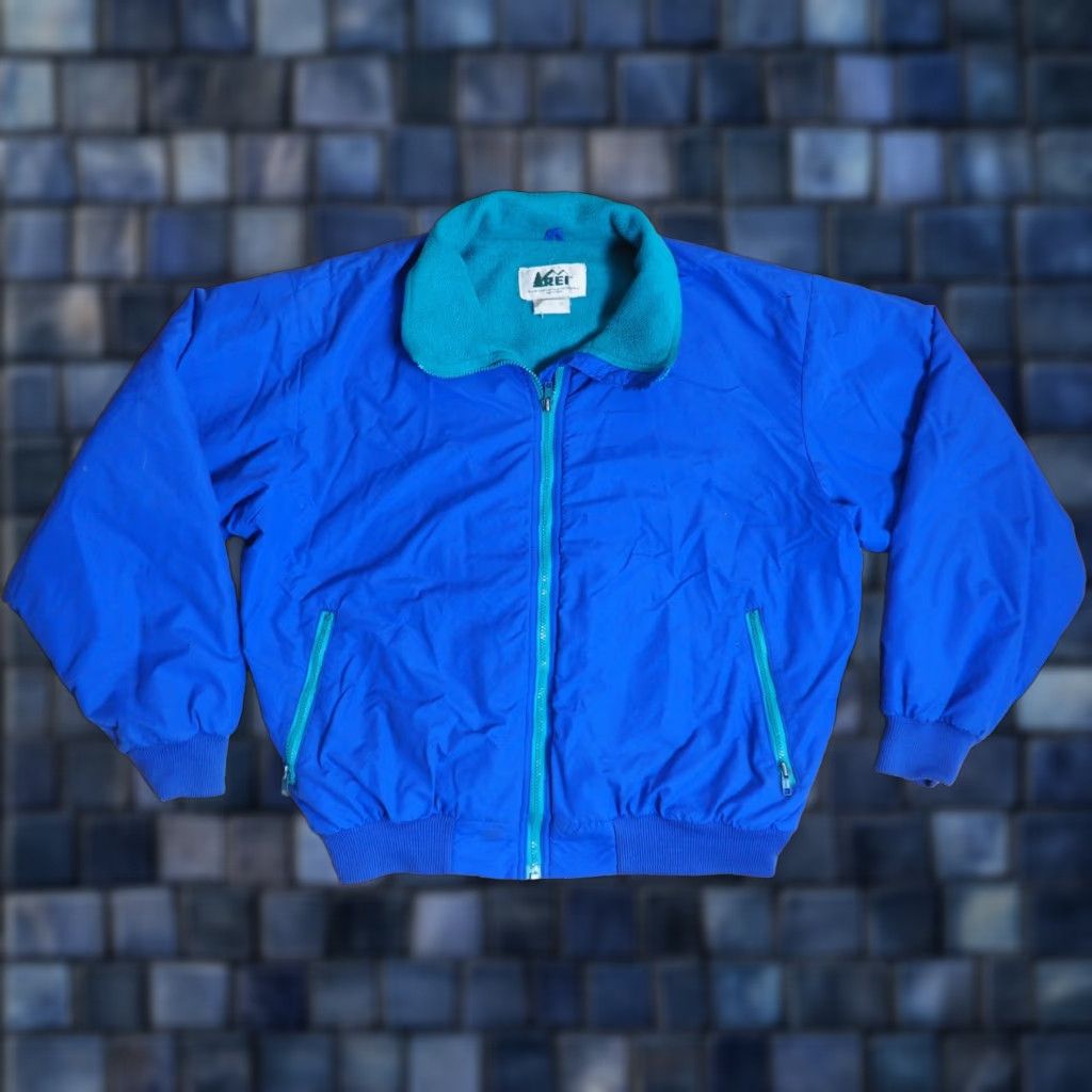 Vintage VINTAGE REI Jacket Nylon Blue Outdoor 90s L Mens/Adult Logo Zip Fleece Lined Size US L / EU 52-54 / 3 - 1 Thumbnail