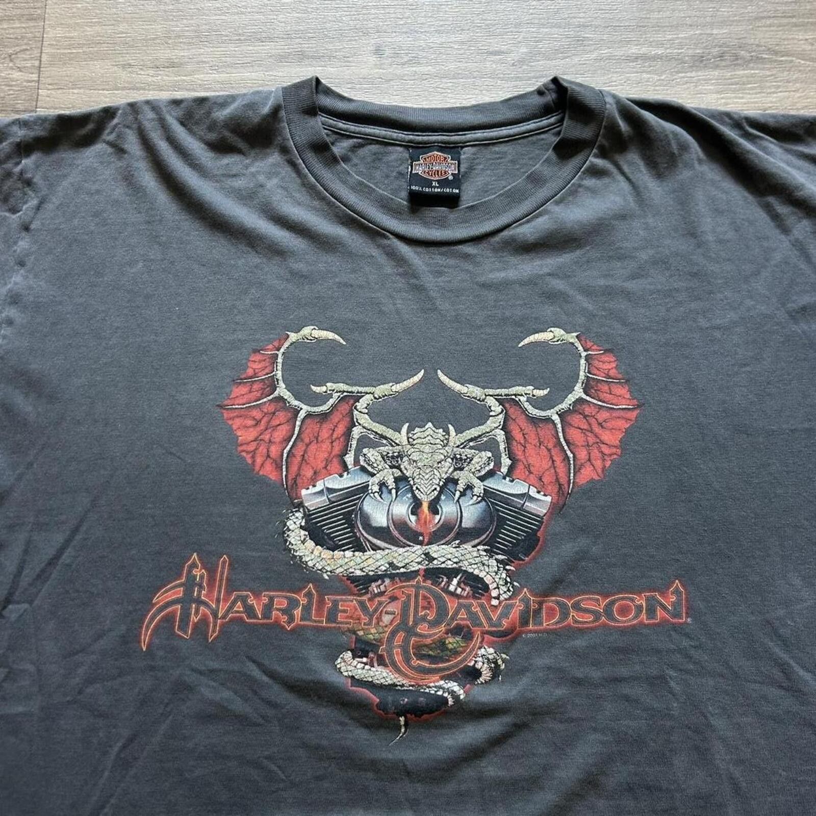 Harley Davidson Vintage Harley Davidson Dragon Graphic t shirt grail size XL Size US XL / EU 56 / 4 - 1 Thumbnail