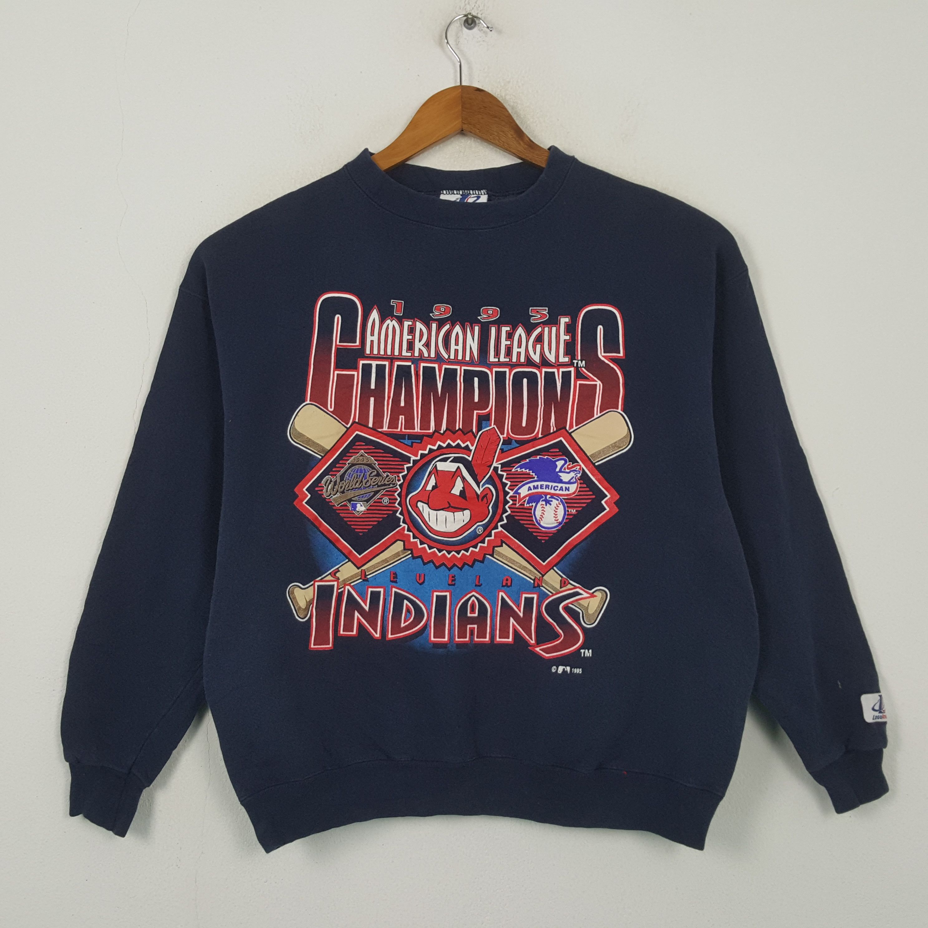 MLB Vintage Champion Indians American League Sweatshirt RR6 Size US L / EU 52-54 / 3 - 1 Thumbnail