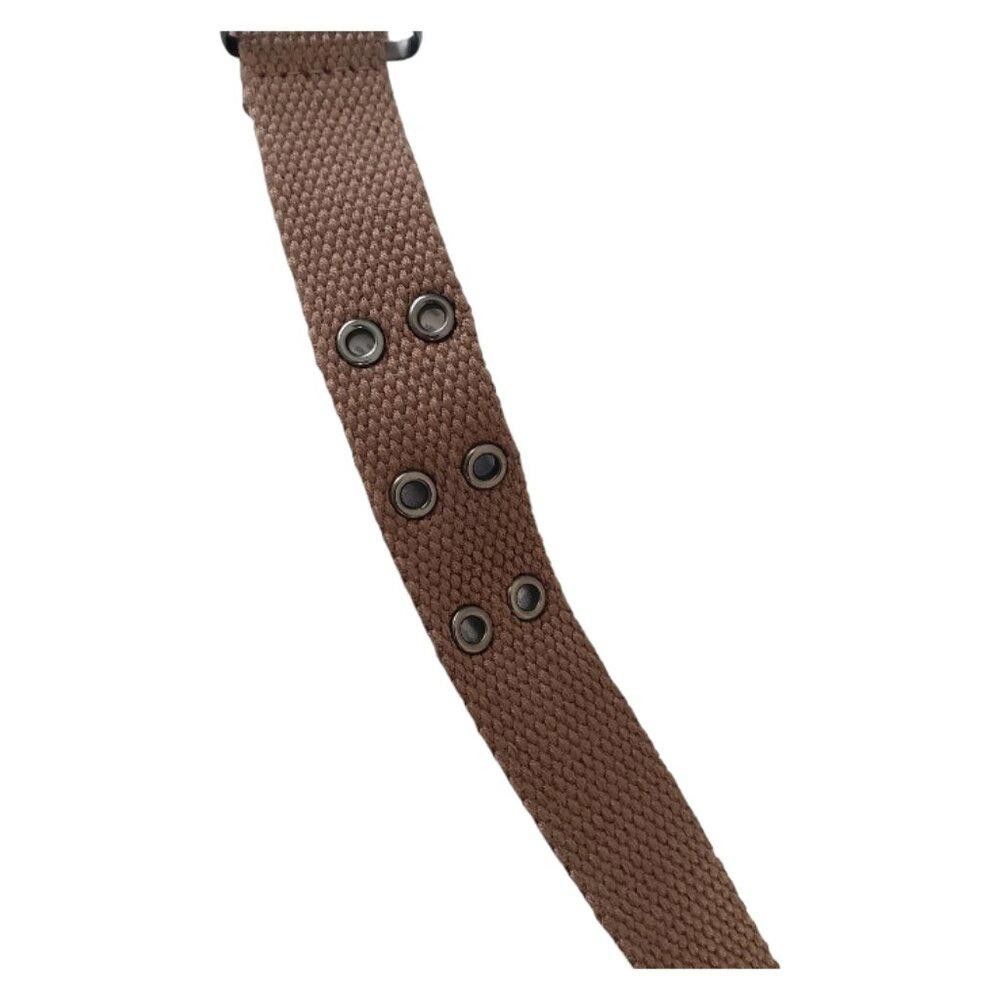 Designer Vintage Unisex Brown Double Prong Woven Belt Size ONE SIZE - 5 Thumbnail