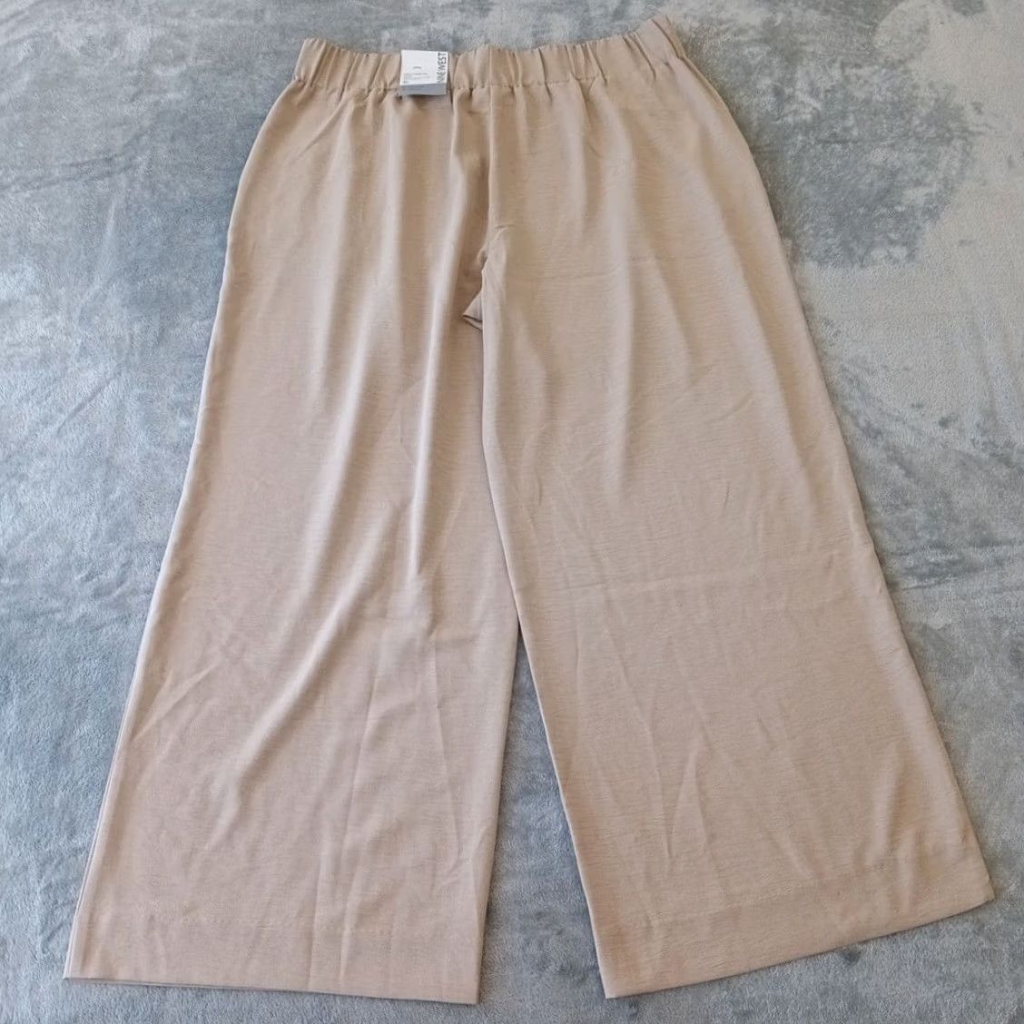 Nine West Nine West Ankle Pants Womens XL Beige Wide-Leg Pleated Pull On Size 40" / US 18 - 6 Thumbnail