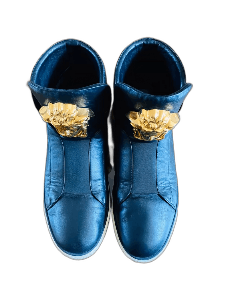Versace High-Top Men's Shoes in Blue