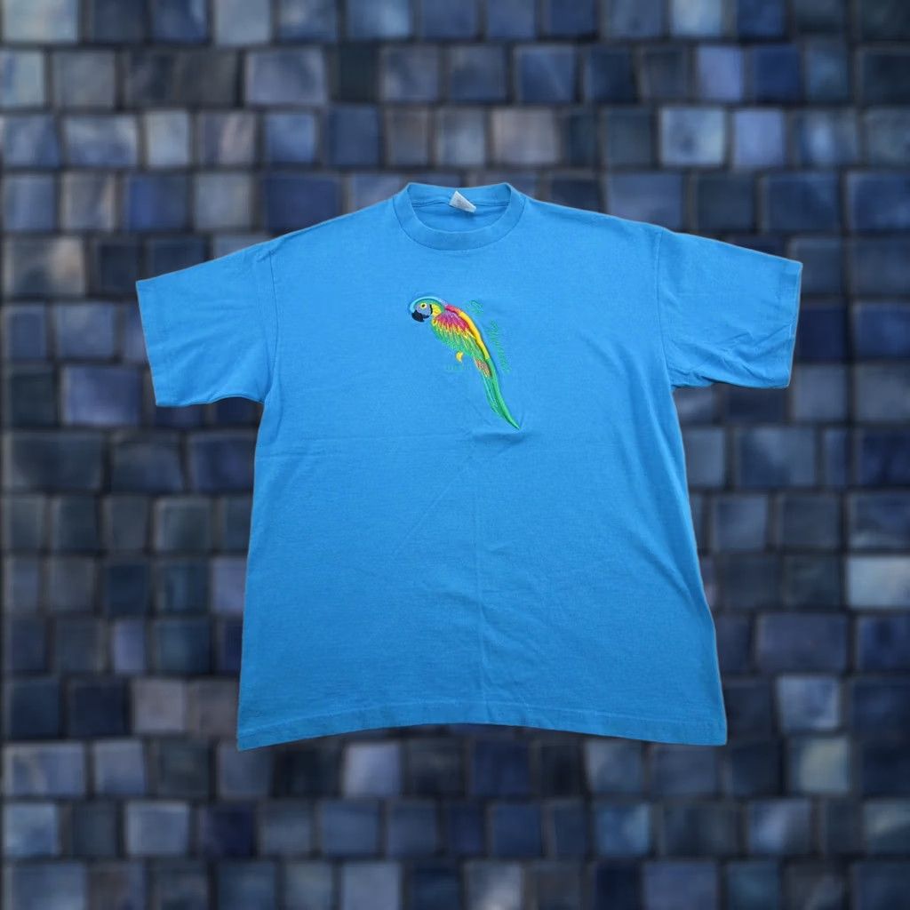 Vintage Vintage United States Virgin Islands Parrot Embroidered Crew Neck T-Shirt Size L Men Cotton Blue 90s 90s Vintage Shirt Size US L / EU 52-54 / 3 - 1 Thumbnail
