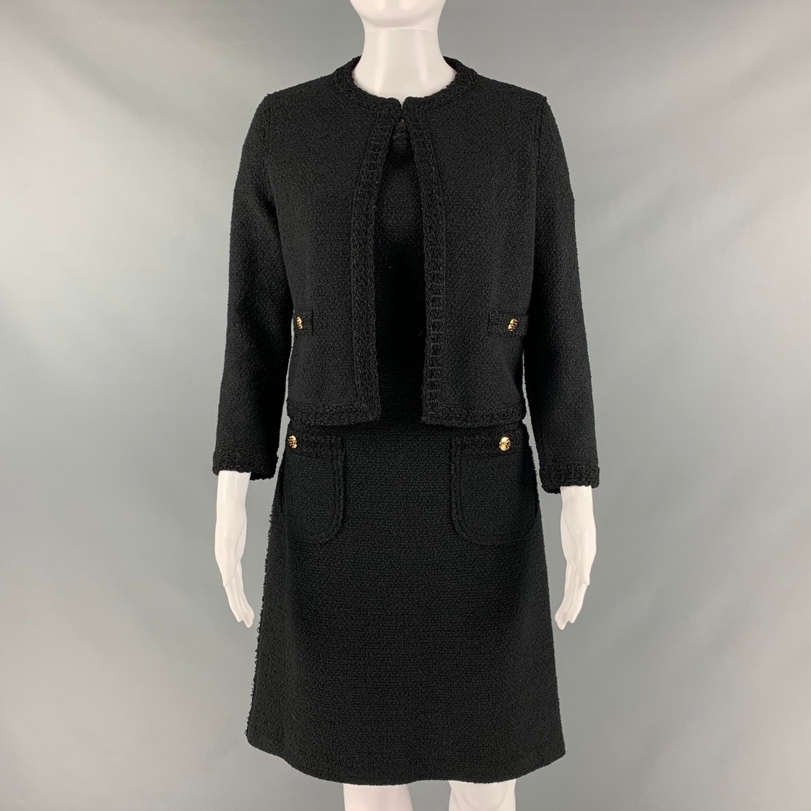 St. John ST. JOHN Black Cotton Blend Cropped Below Knee Outfits Size S / US 4 / IT 40 - 1 Thumbnail