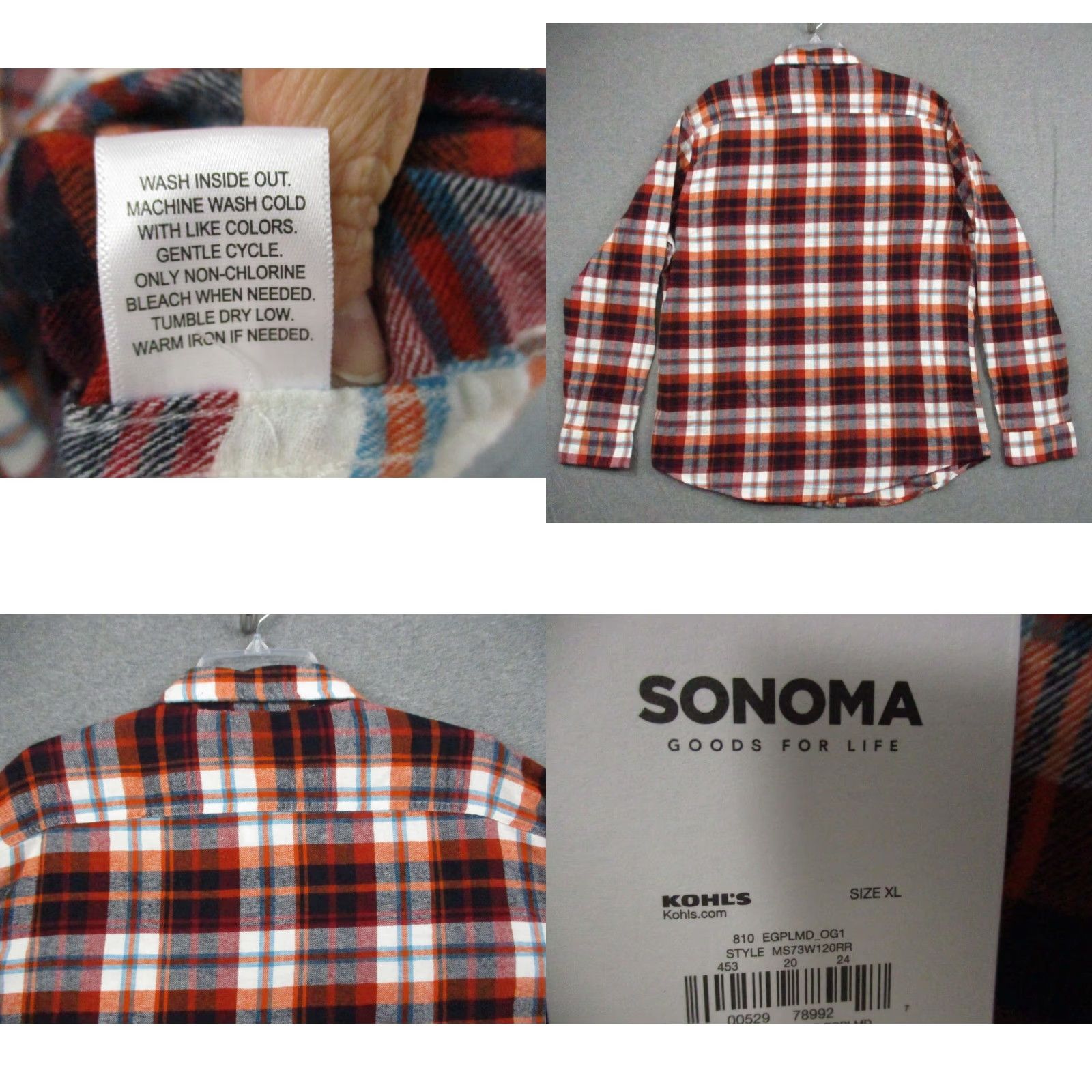 Vintage VINTAGE Sonoma Shirt Men’s Flannel Red Plaid Large Supersoft Collared Button Down NEW Size US L / EU 52-54 / 3 - 8 Thumbnail