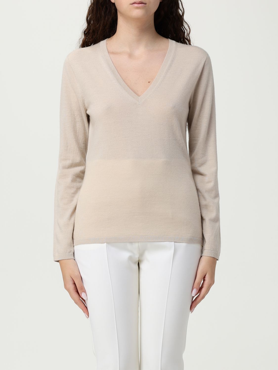 Max Mara Max Mara Sweater Woman Sand Size XXL / US 16-18 / IT 52-54 - 1 Thumbnail