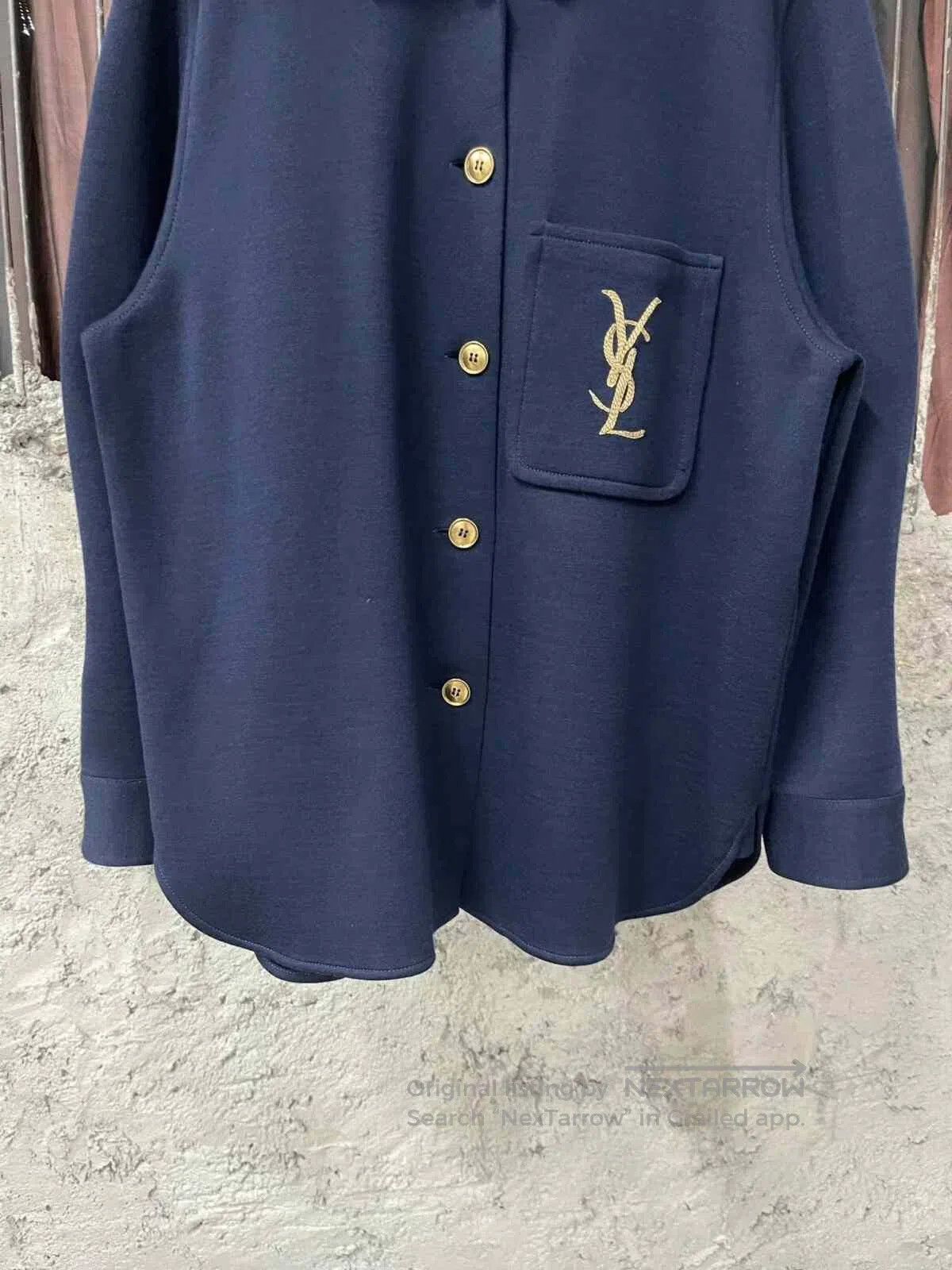 Saint Laurent Paris Saint Laurent Navy Blue Shirt. Size US XS / EU 42 / 0 - 4 Thumbnail