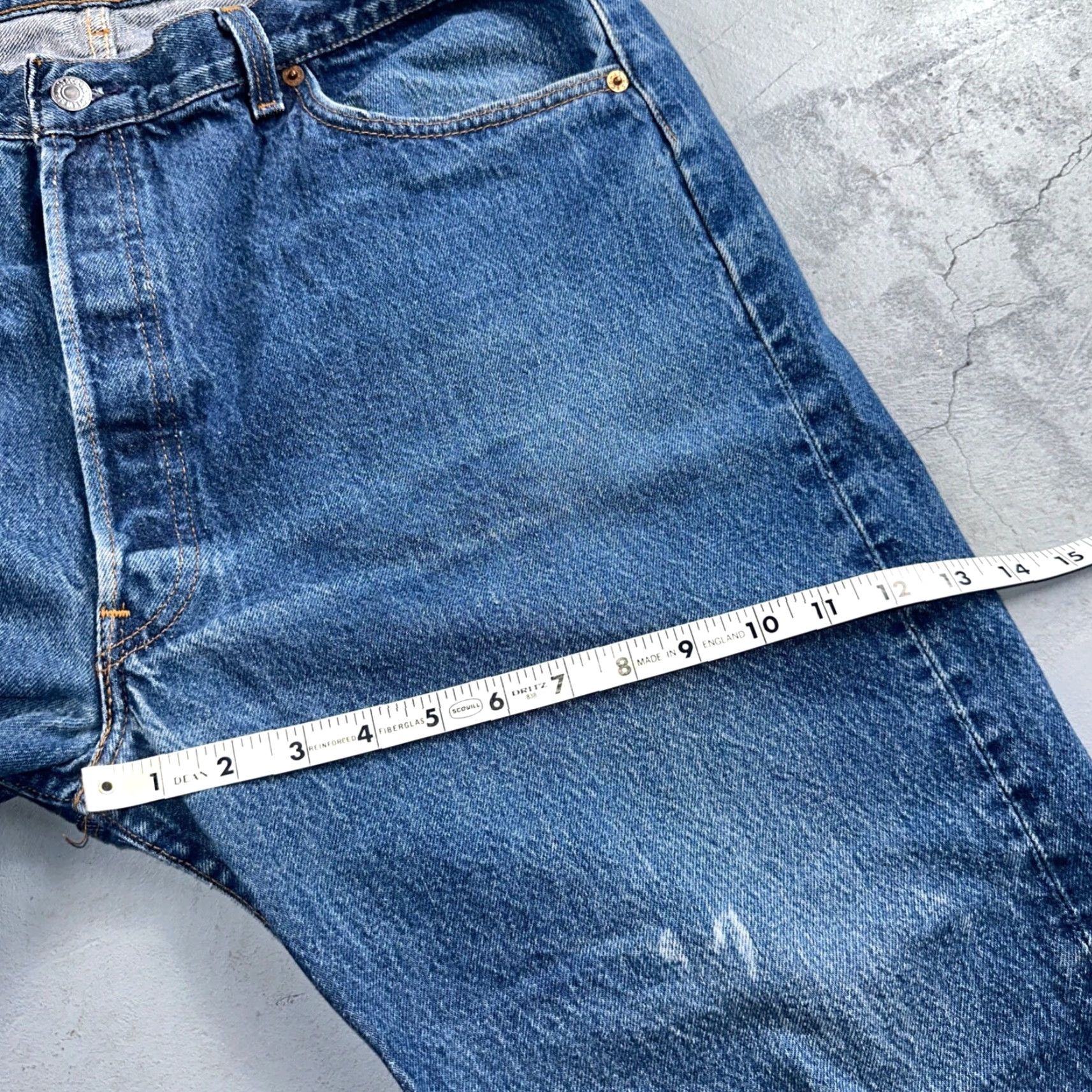Levi's VINTAGE Levi's 501 Jeans Men 42x33 Straight 90s USA Blue Med Wash Denim 501 Series Home 42 Regular Medium Mens Size US 42 / EU 58 - 7 Thumbnail