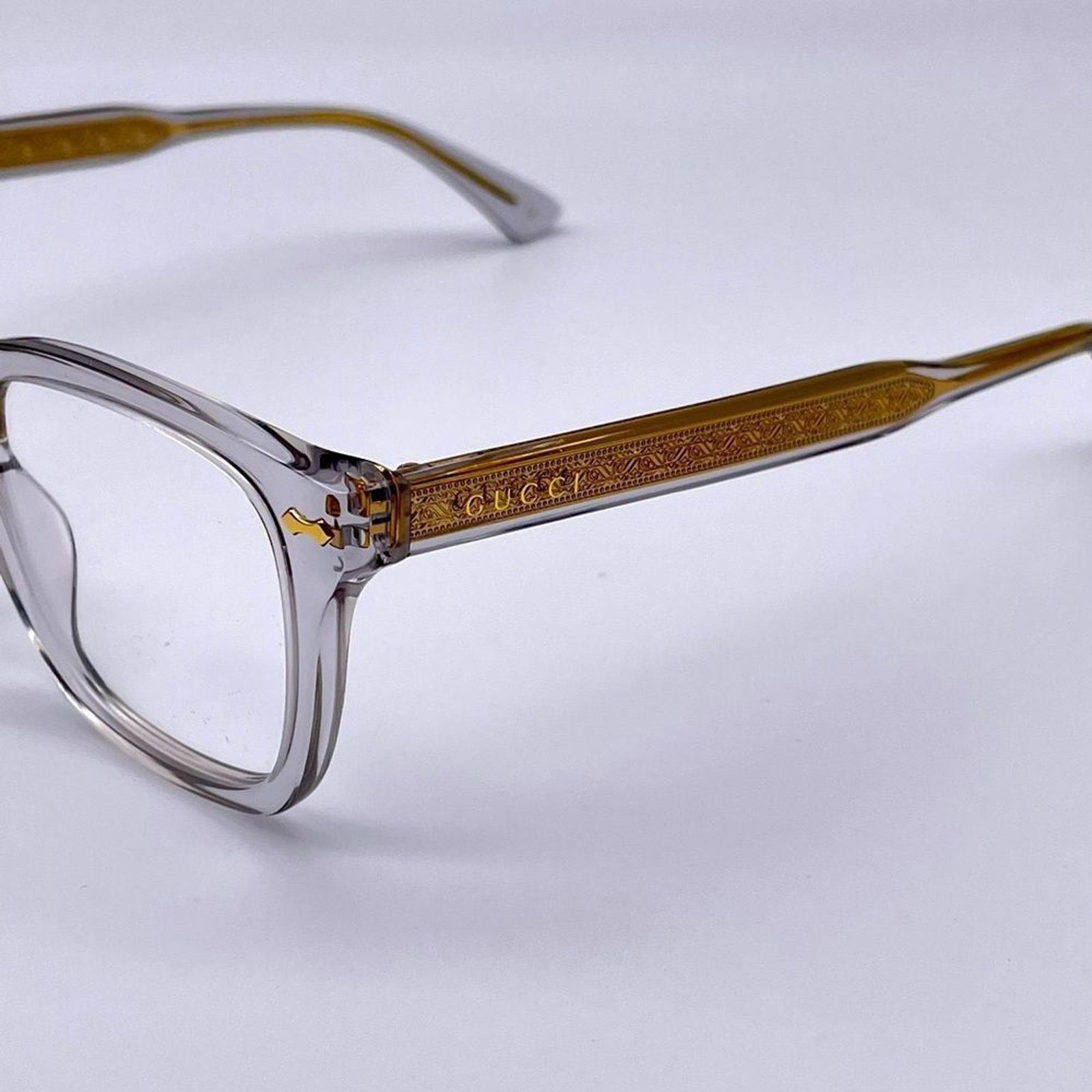 Gucci NEW GUCCI GG0184O 005 Grey/Grey Transparent UnisexEyeglasses Size ONE SIZE - 5 Thumbnail