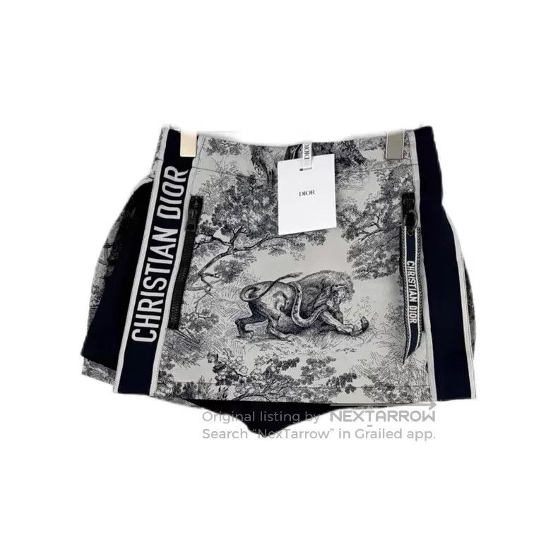 Dior Dior Dark blue jungle animal big logo skirt pants Size 24" / US 00 / IT 34 - 1 Thumbnail