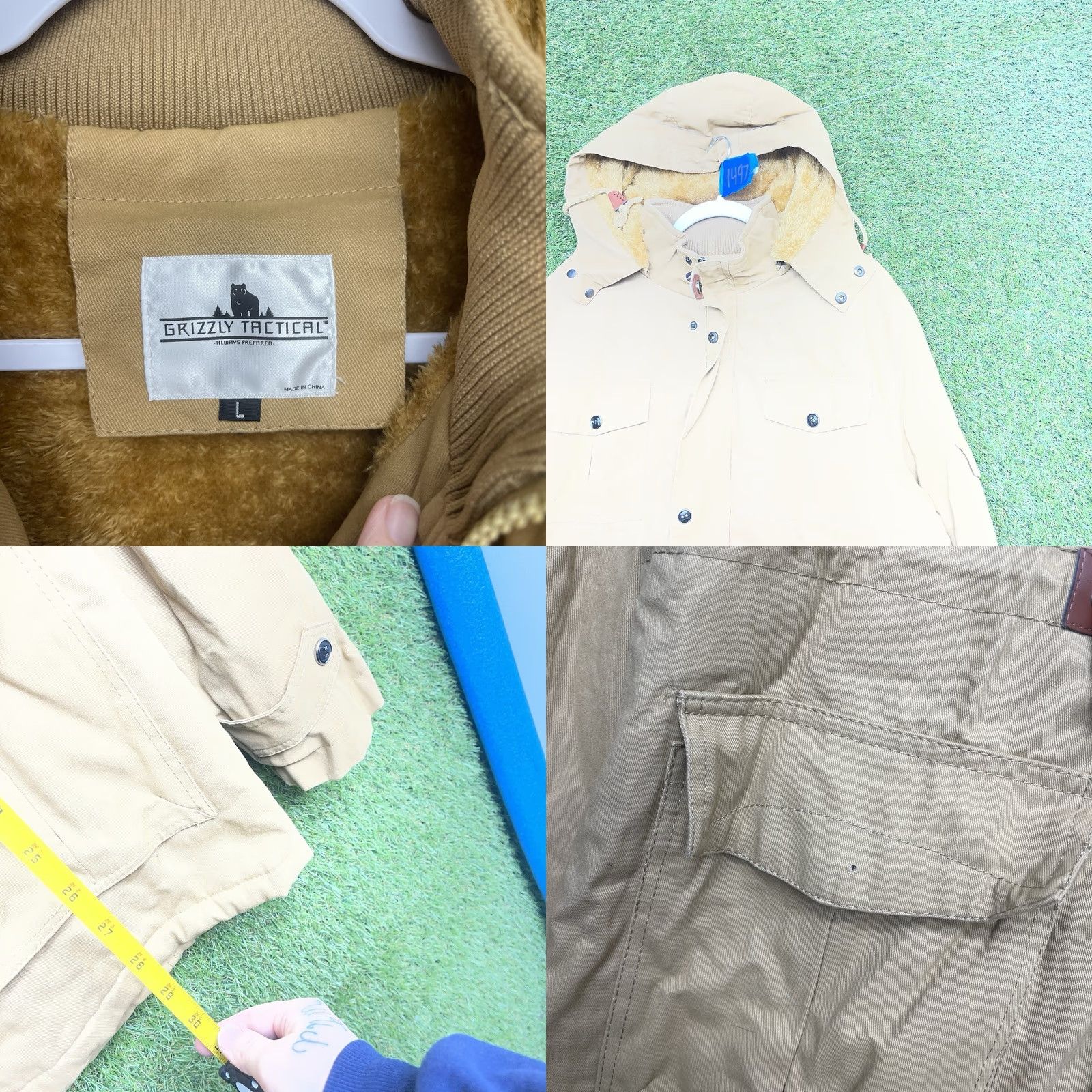 Vintage Grizzly Tactical Chore Coat Mens Large Brown Full Zip Lined Heavy Duty Jacket Size US L / EU 52-54 / 3 - 8 Thumbnail