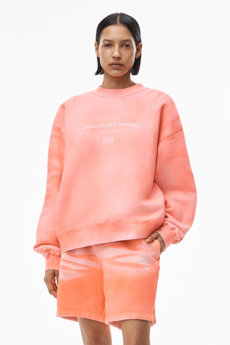 Alexander Wang Pink Tie Dye Oversized Logo Sweatshirt Size XXS / US 00 / IT 34 - 1 Thumbnail