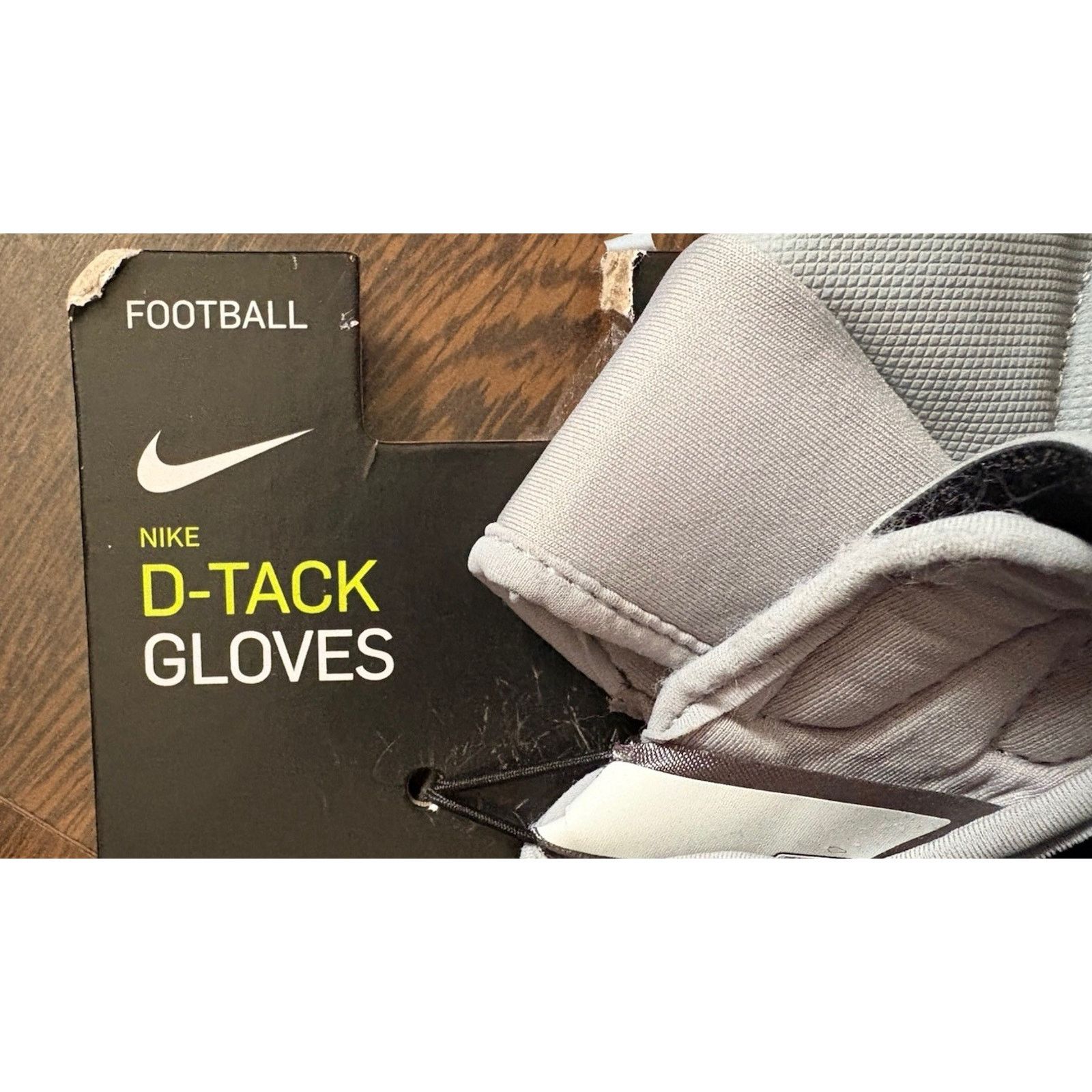 Nike RareFind Nike D-Tack 6.0 Linmn Ftbl Glv Gray Men's Size 4XL Size ONE SIZE - 4 Thumbnail