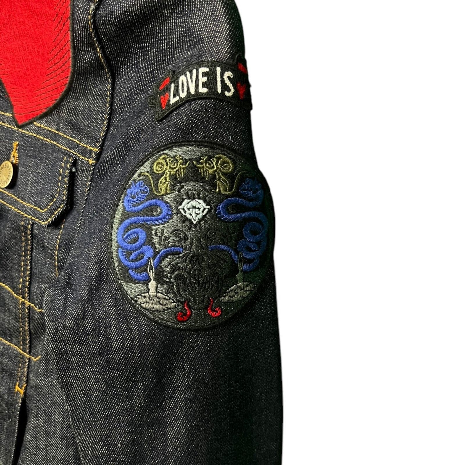 Zadig & Voltaire Zadig & Voltaire Women's XS Heart Snake Patch Denim Jacket Size XS / US 0-2 / IT 36-38 - 8 Thumbnail