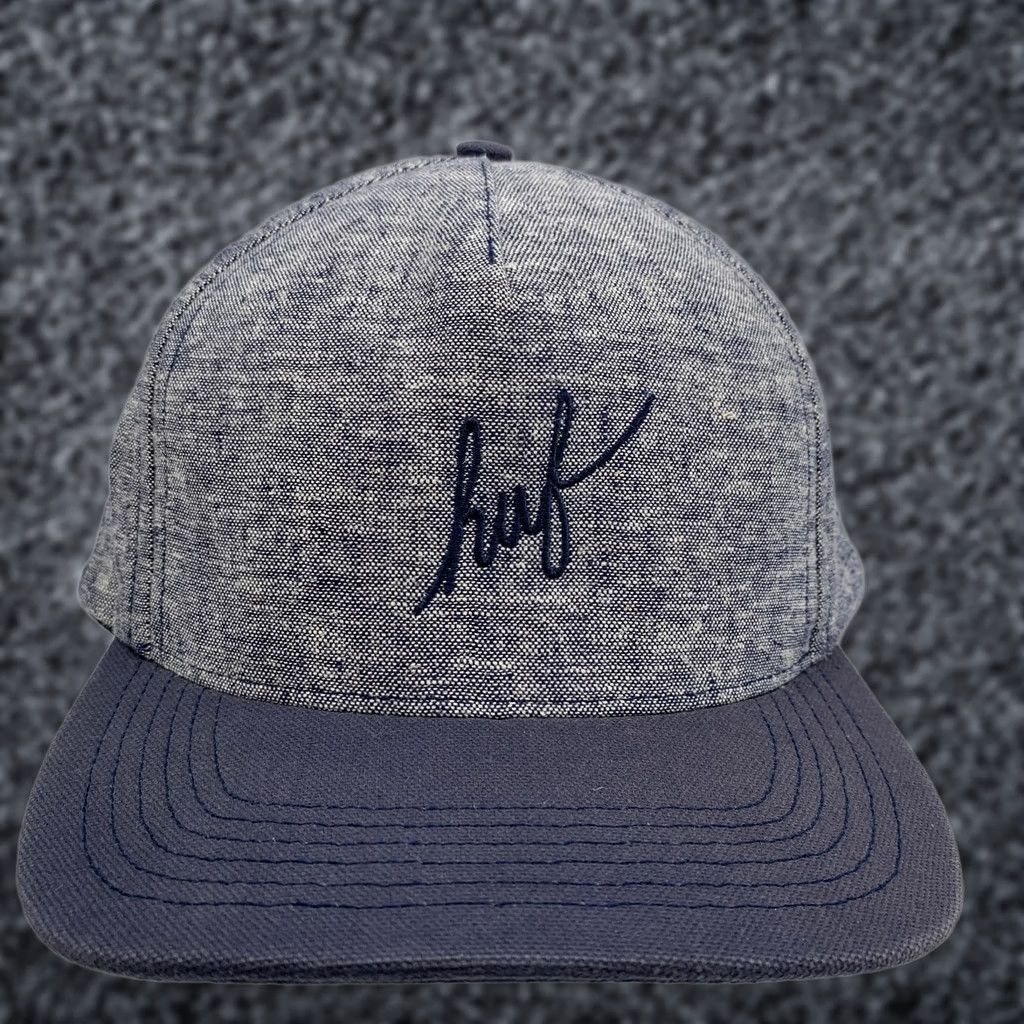Huf HUF Hat Cap Snap Back Mens Blue Twill Linen Blend Baseball Logo One Size Size ONE SIZE - 1 Thumbnail
