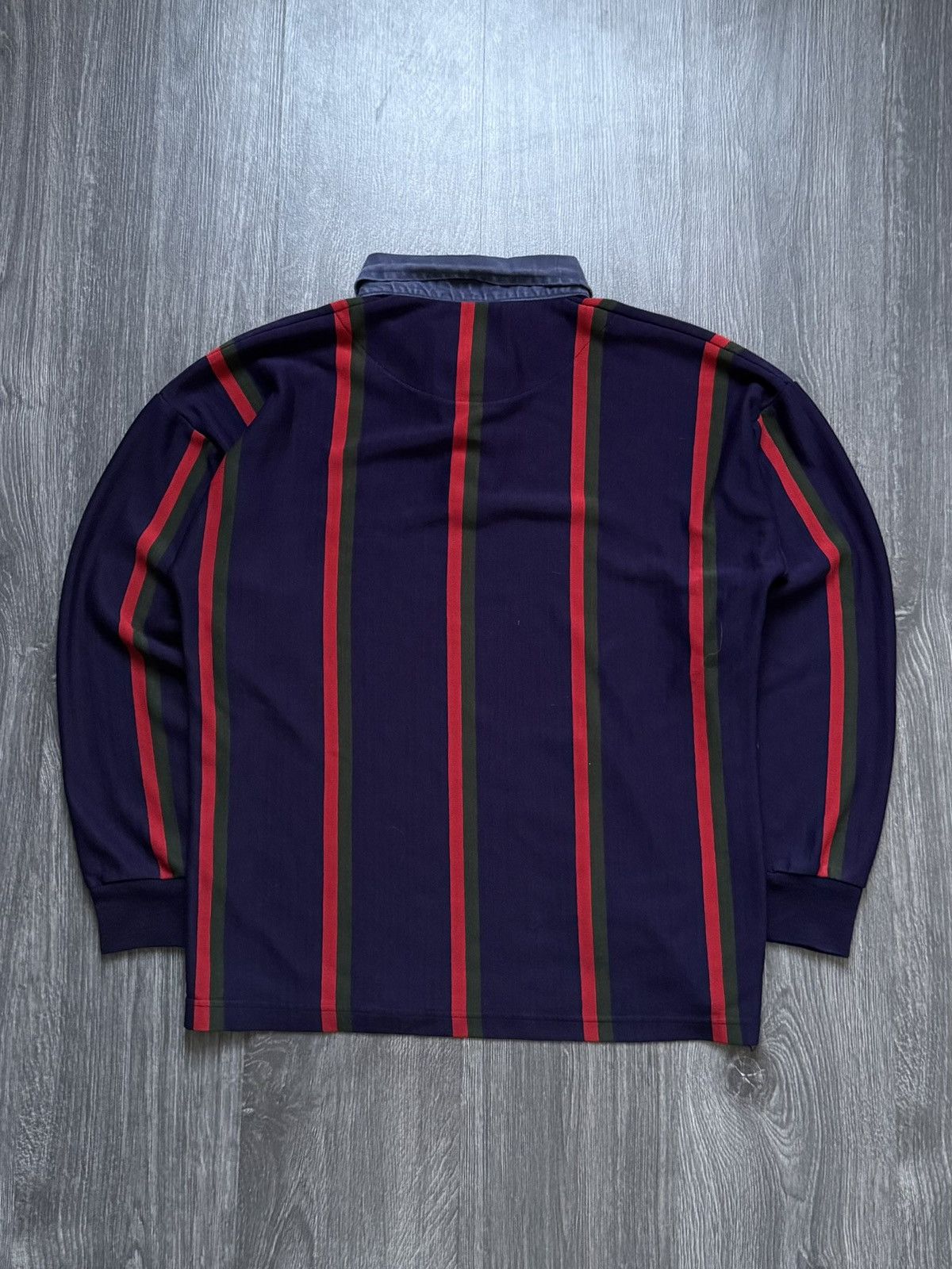 Lonsdale × Vintage 90s Vintage Lonsdale Striped Rugby Longsleeve Size US L / EU 52-54 / 3 - 6 Thumbnail
