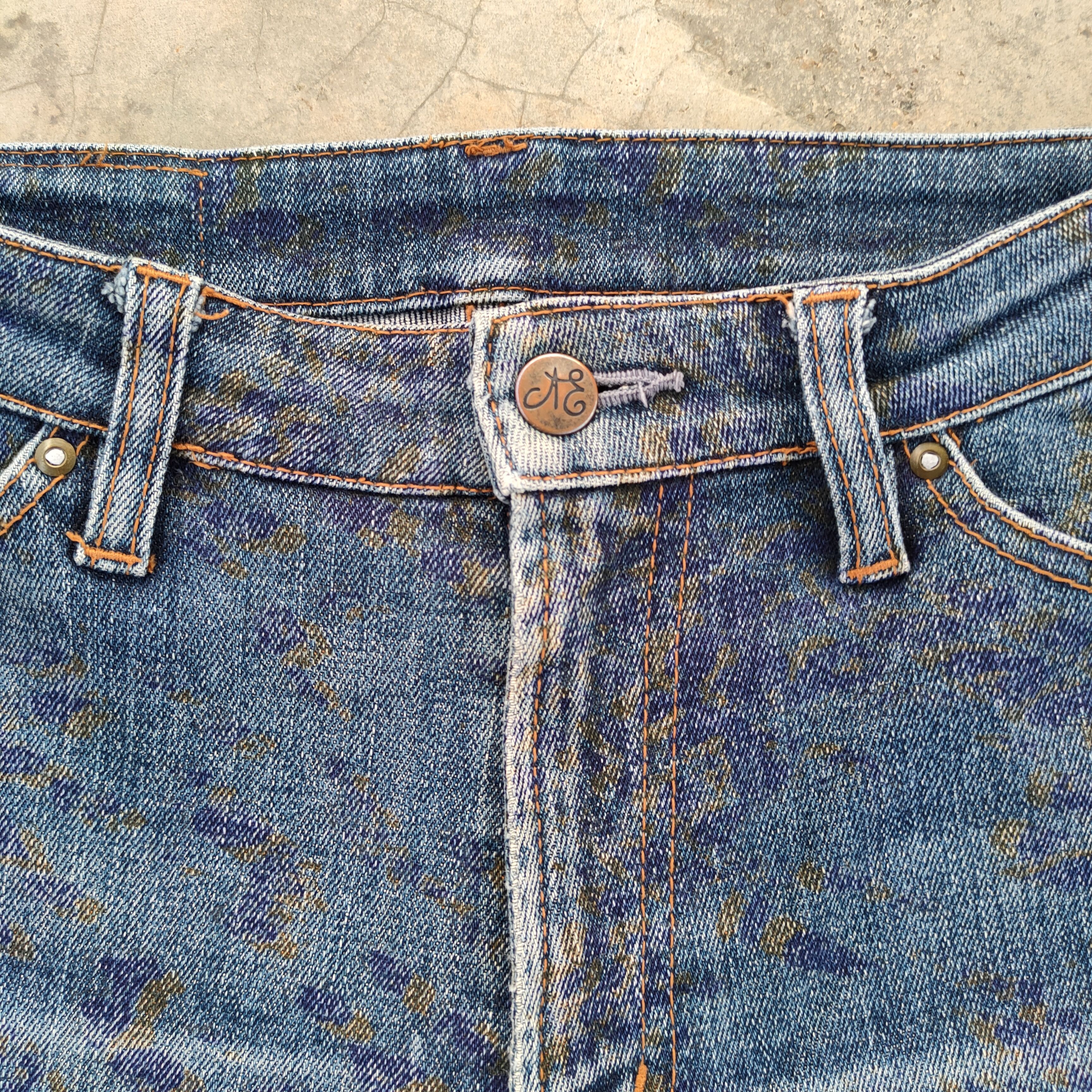 Japanese Brand Vtg ART Japan AE flare faded jeans denim pants Size US 29 - 5 Thumbnail