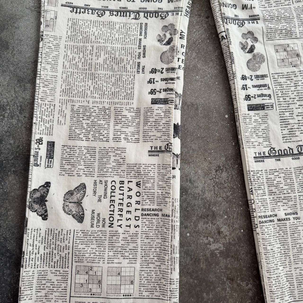 Hysteric Glamour × Japanese Brand × Vintage 2000’s Aesthetic Gazette Printed Jeans (John Galliano style) Size 27" / US 4 / IT 40 - 9 Thumbnail