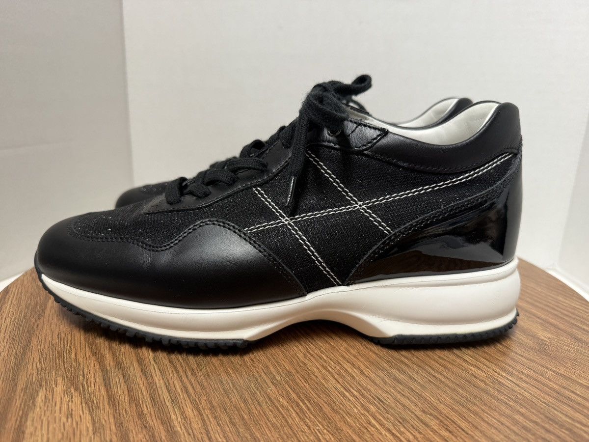 Hogan Hogan Women Perforated Black/White Metallic Leather Sneakers Size US 9 / IT 39 - 3 Thumbnail