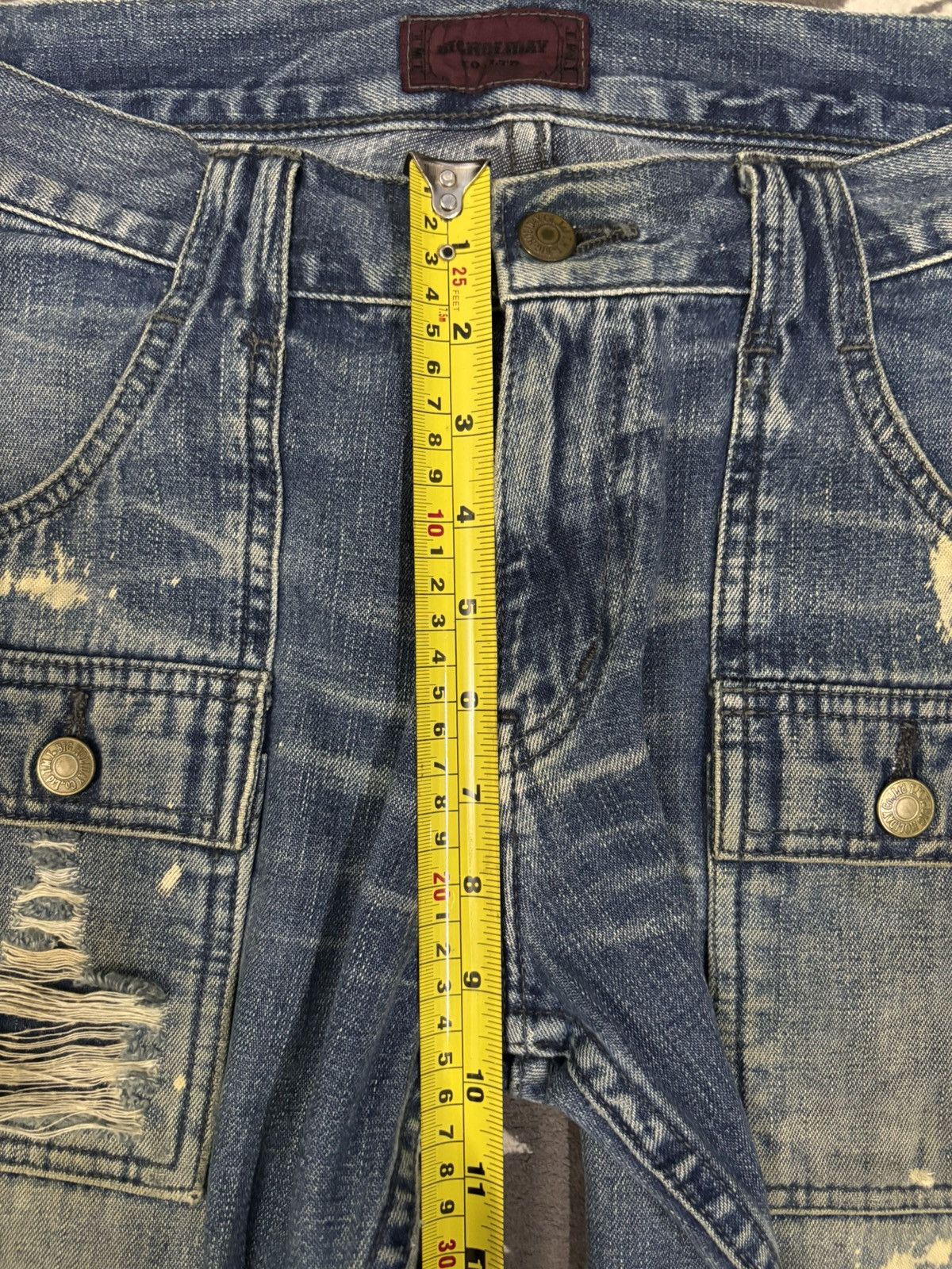 Kapital Kountry Vintage TMT Big Holiday Splatter Distressed Bush Pants Denim Size US 29 - 17 Thumbnail